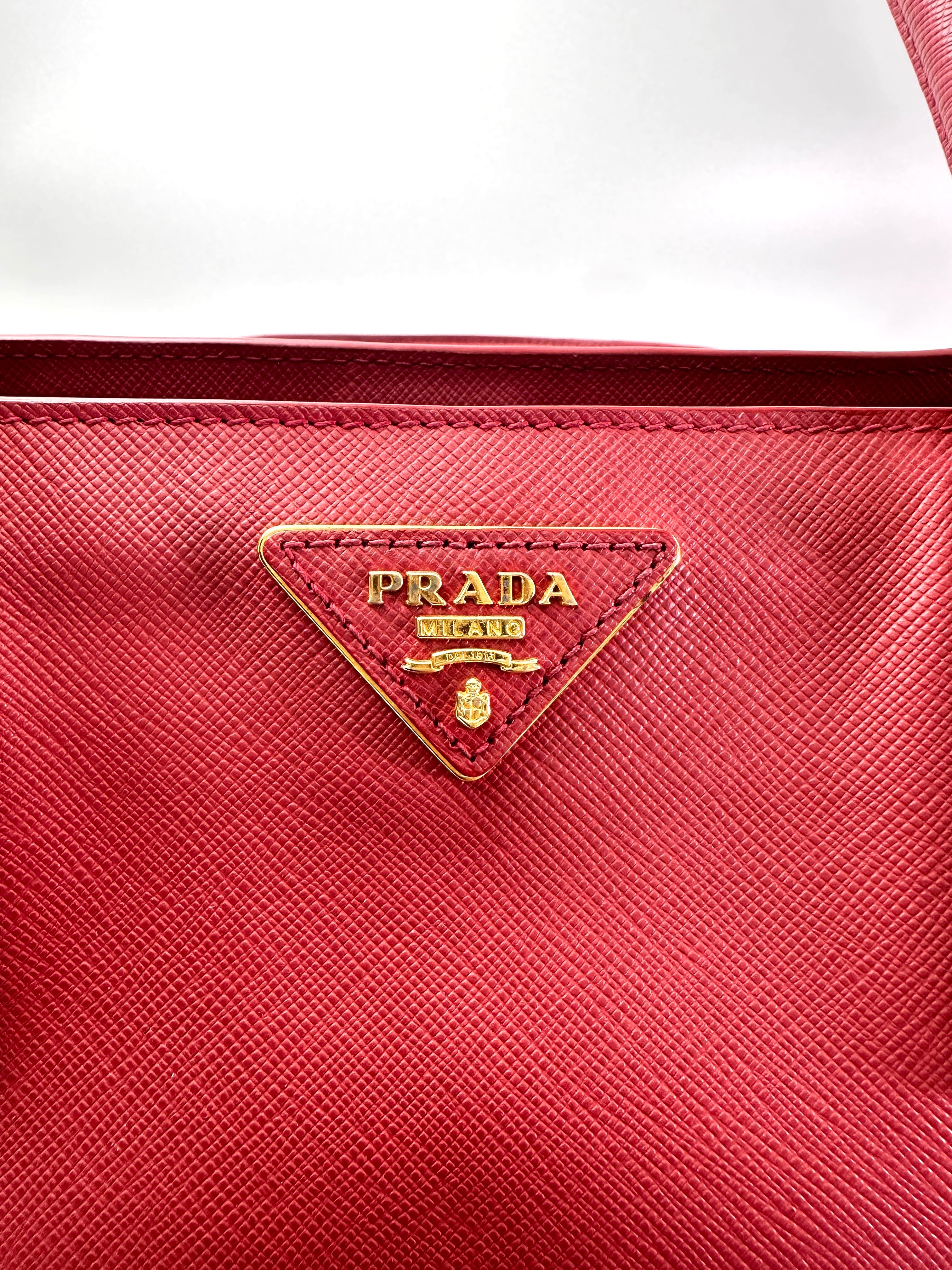 Prada Galleria Pink Saffiano Leather Large Size Handle Bag PR326