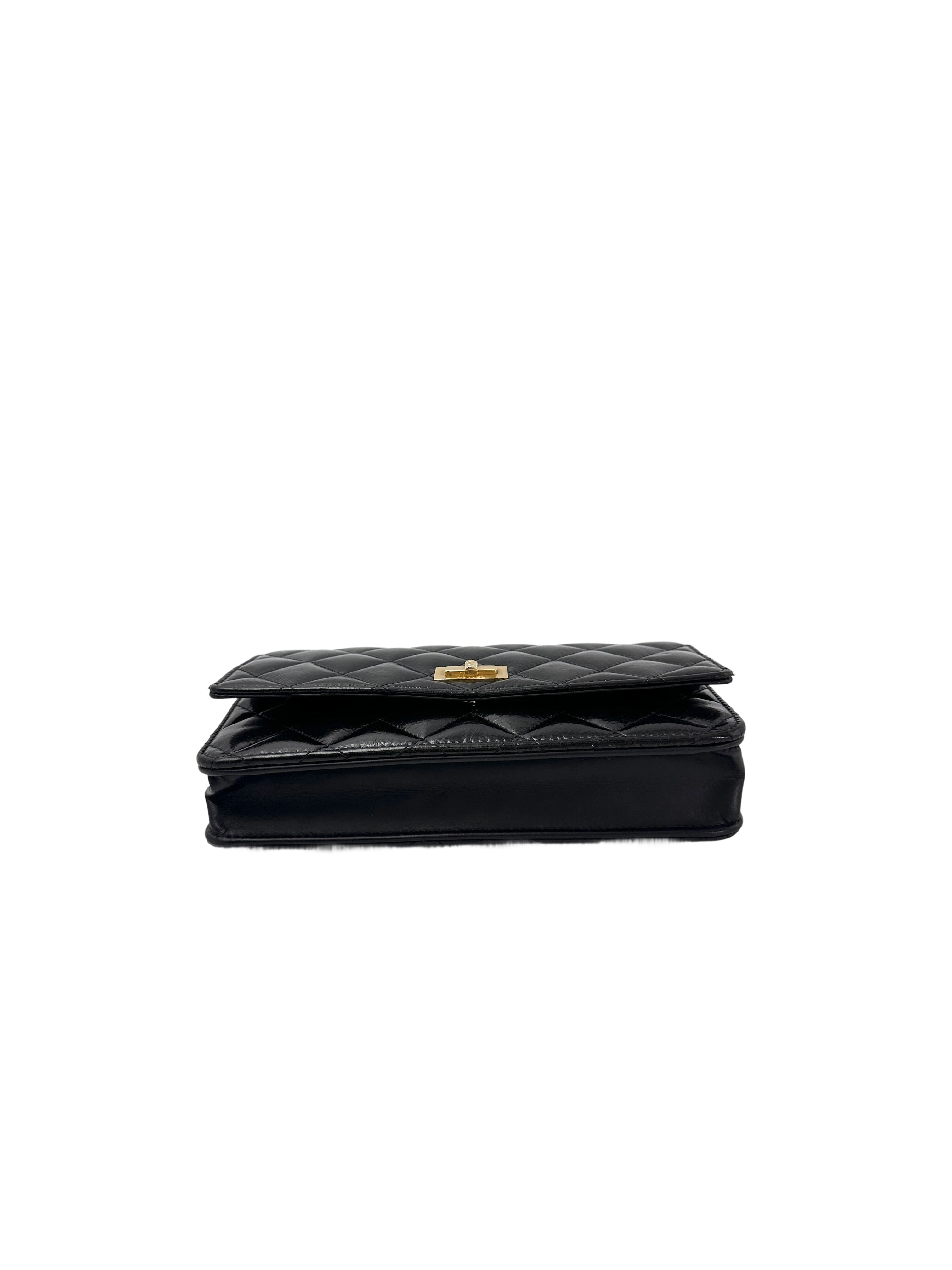Chanel 2.55 Reissue Black Quilted Calfskin Wallet On Chain(20***18) CC1953