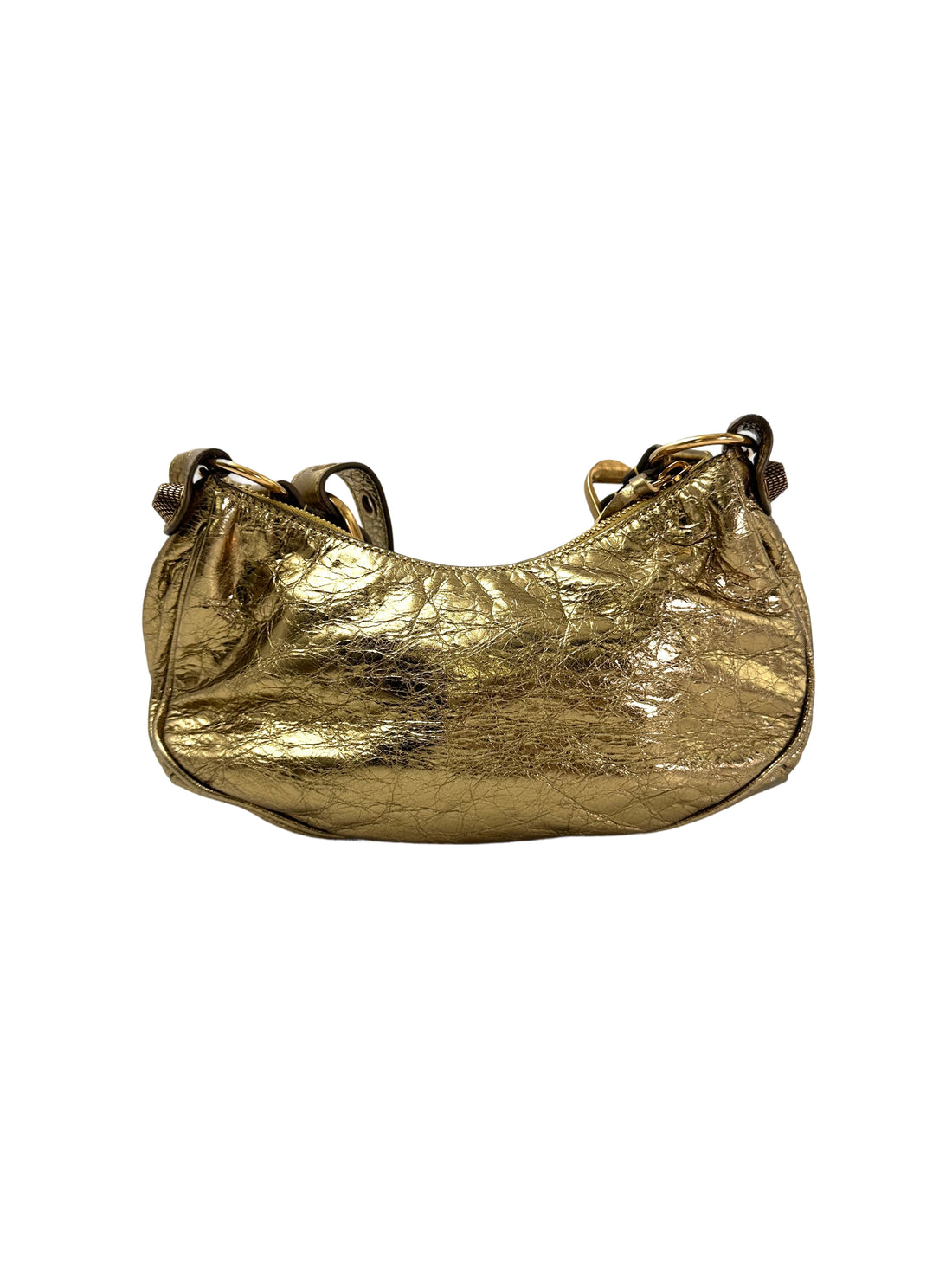 Balenciaga Le Cagole XS Metallic Gold Leather Shoulder Bag BB72