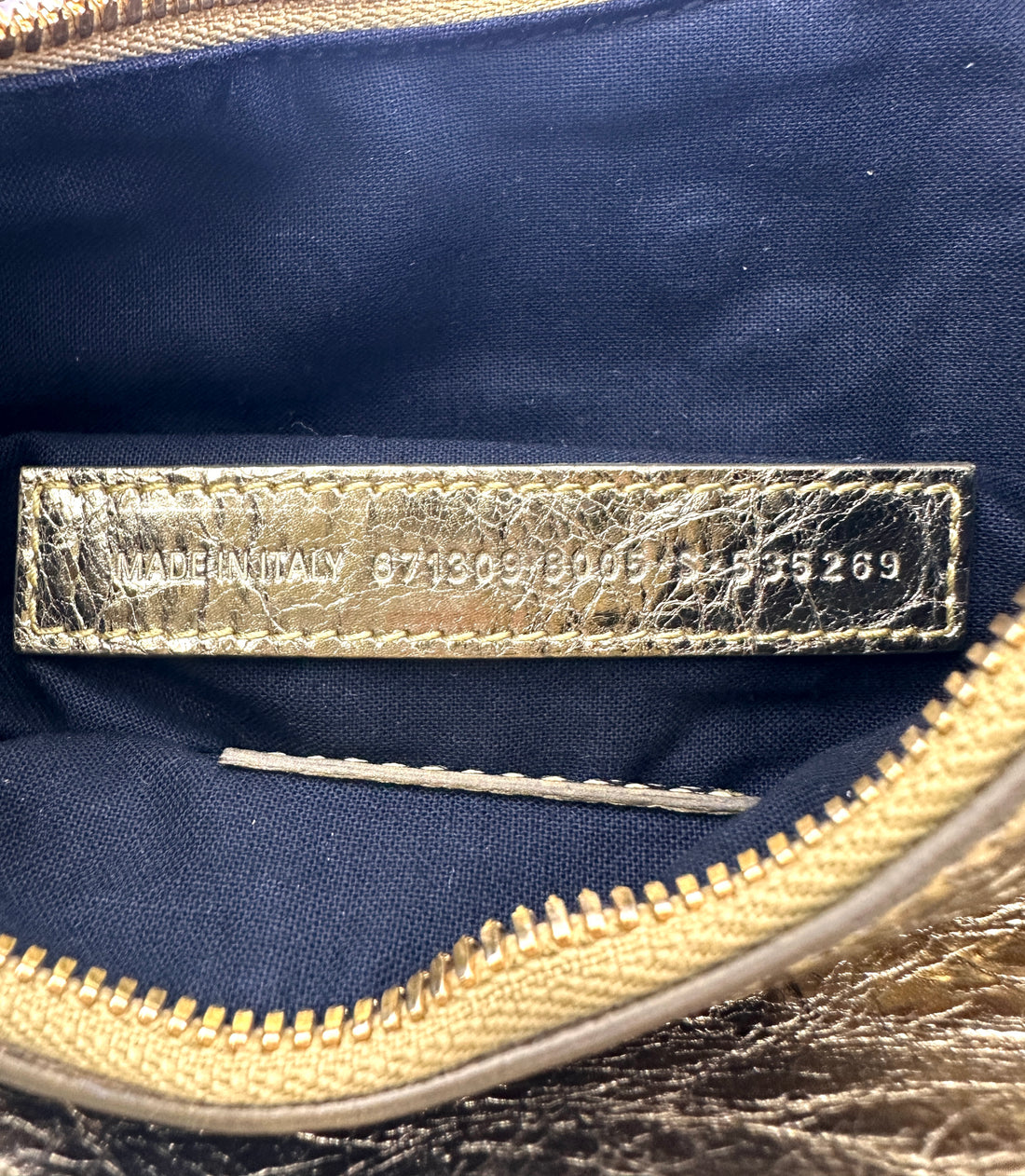 Balenciaga Le Cagole XS Metallic Gold Leather Shoulder Bag BB72