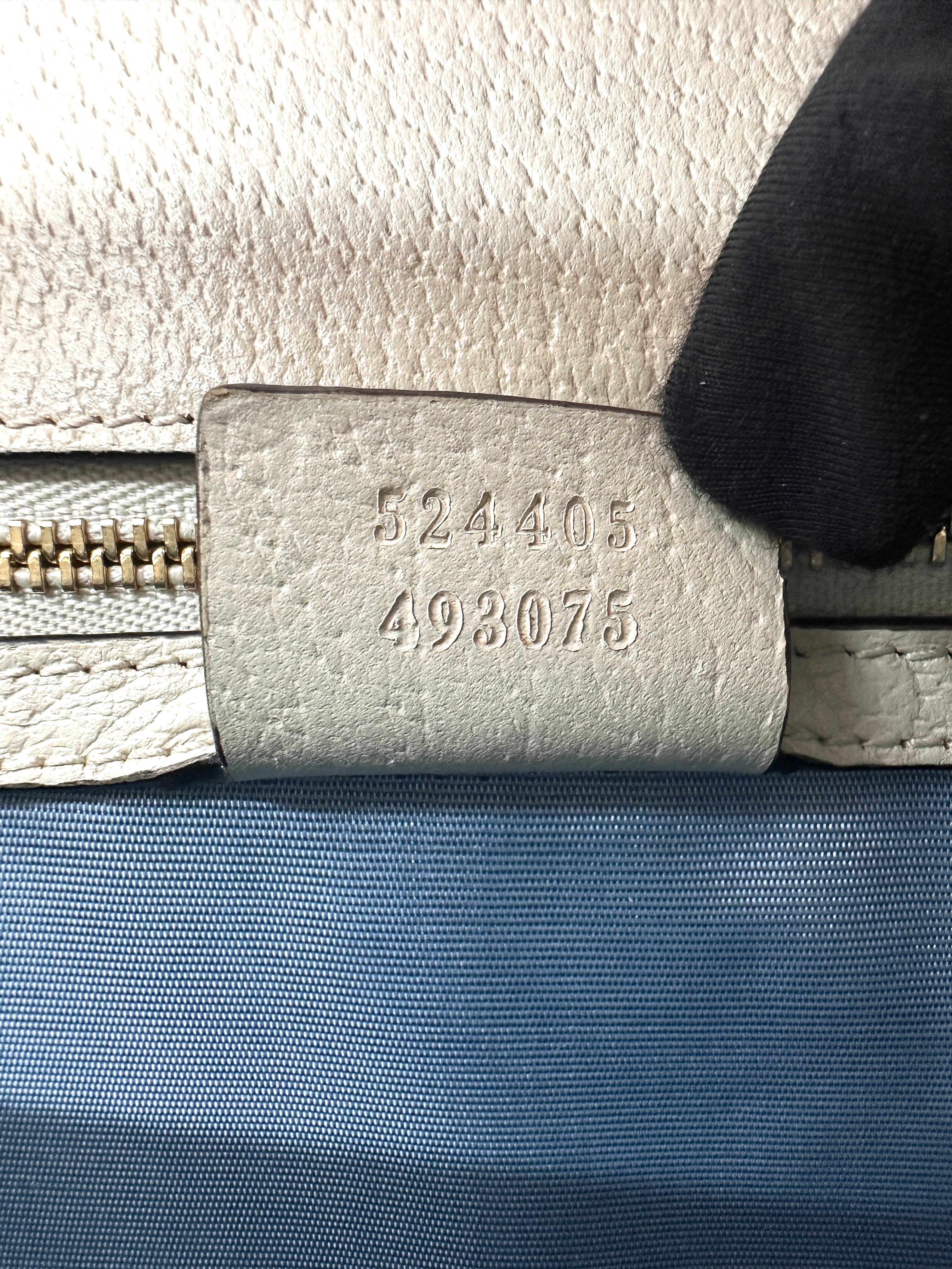 Gucci Sylvie Bee Star White Leather Shoulder Bag GG975