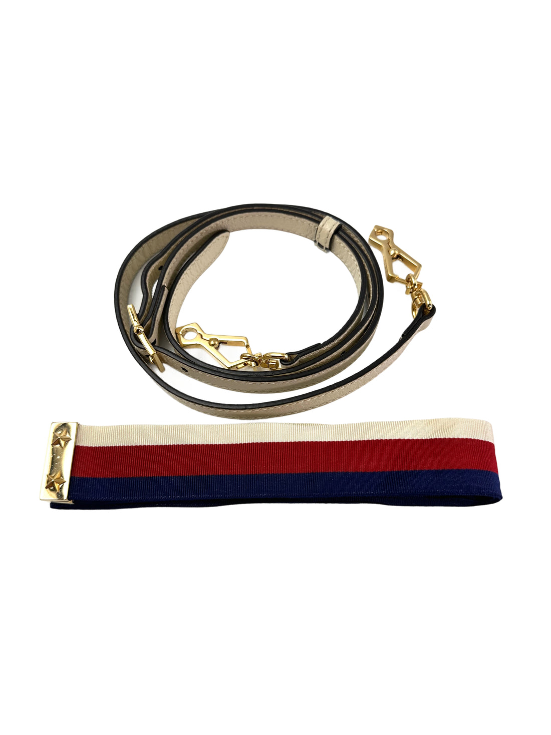 Gucci Sylvie Bee Star White Leather Shoulder Bag GG975