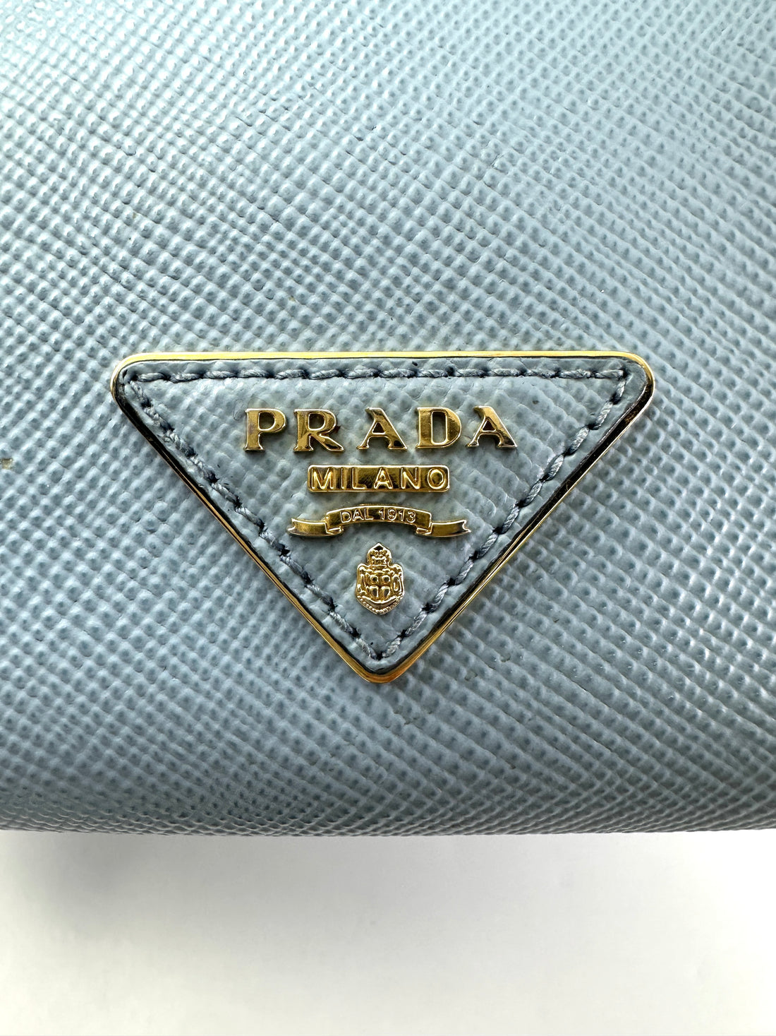 Prada Blue Saffiano Leather Bucket Bag PR327