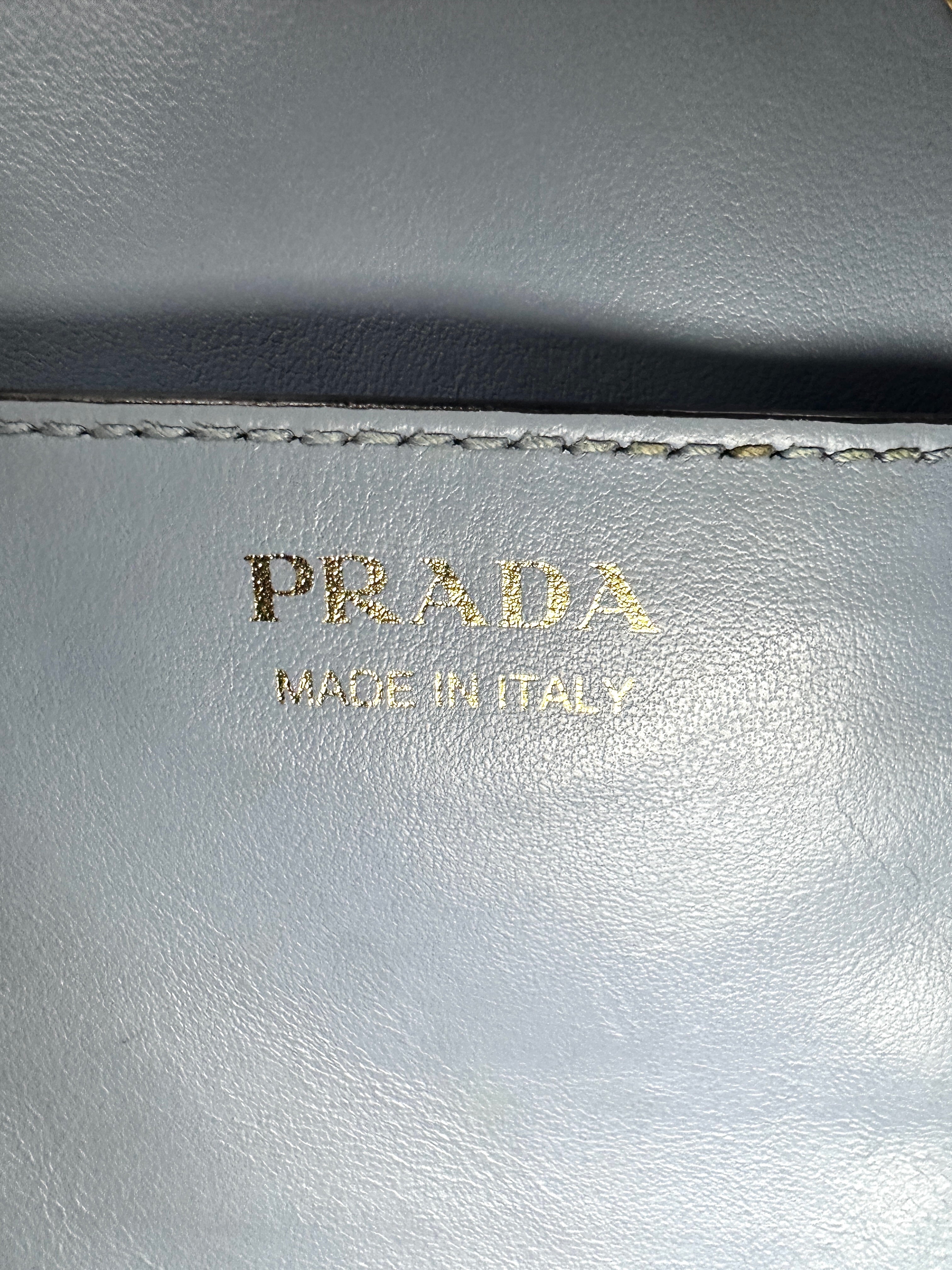 Prada Blue Saffiano Leather Bucket Bag PR327