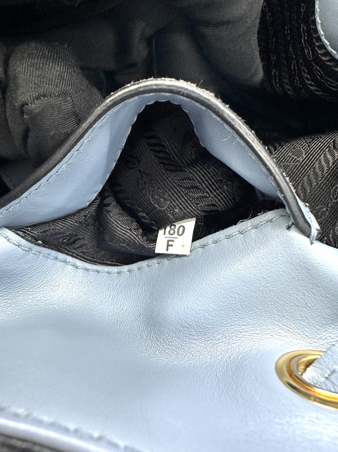 Prada Blue Saffiano Leather Bucket Bag PR327