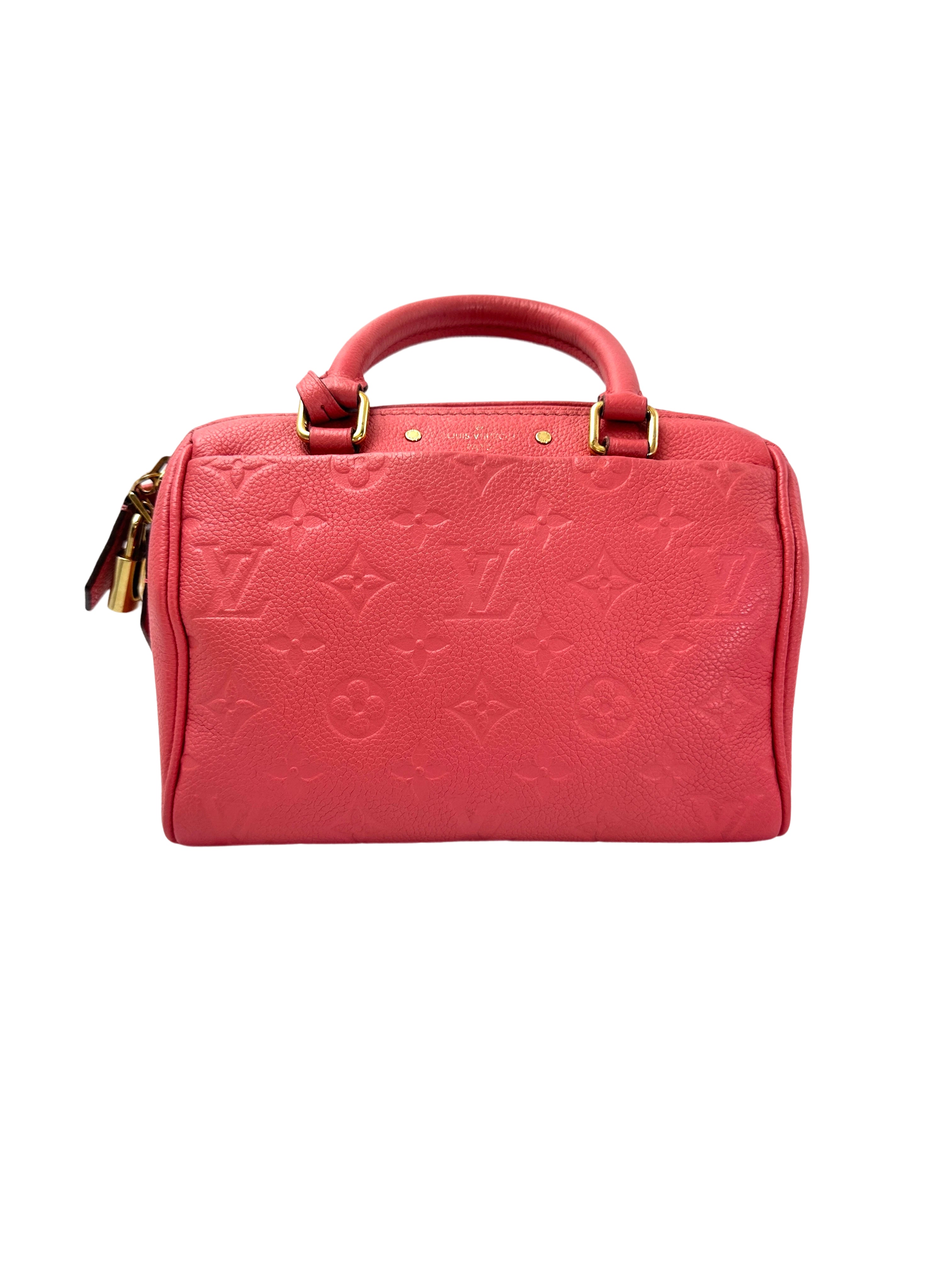 Louis Vuitton Speedy20 Pink Monogram Empreinte Leather Handle Bag LV2724