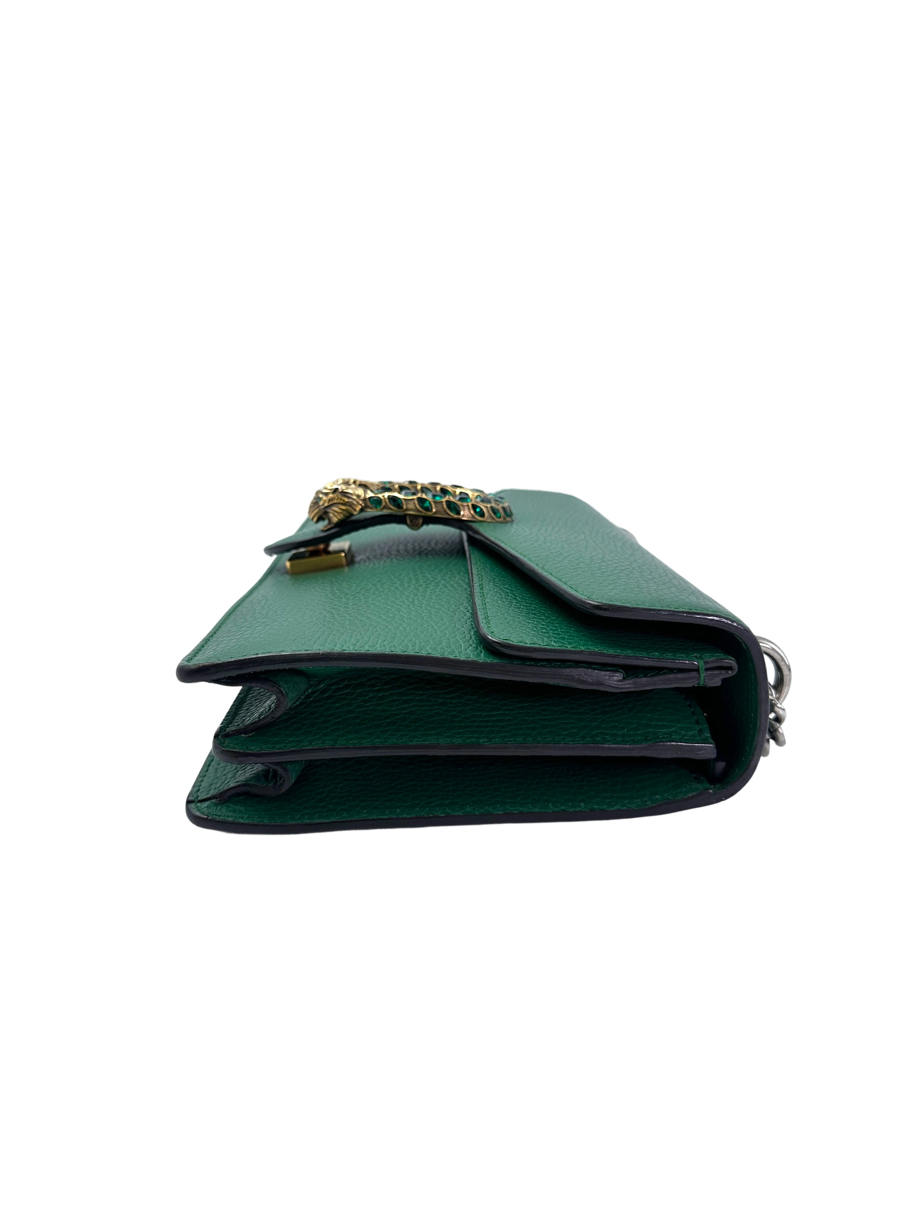 Gucci Dionysus Green Leather Medium Size Shoulder Bag GG983