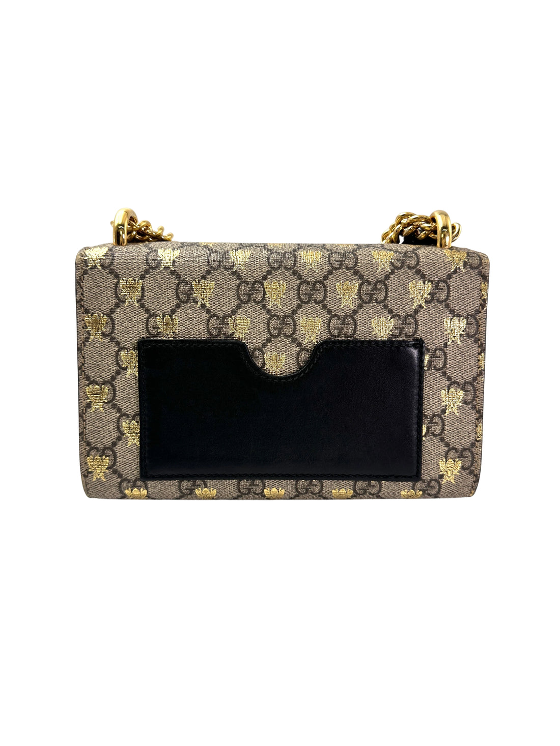 Gucci Padlock Bee Star GG Canvas Leather Shoulder Bag GG980