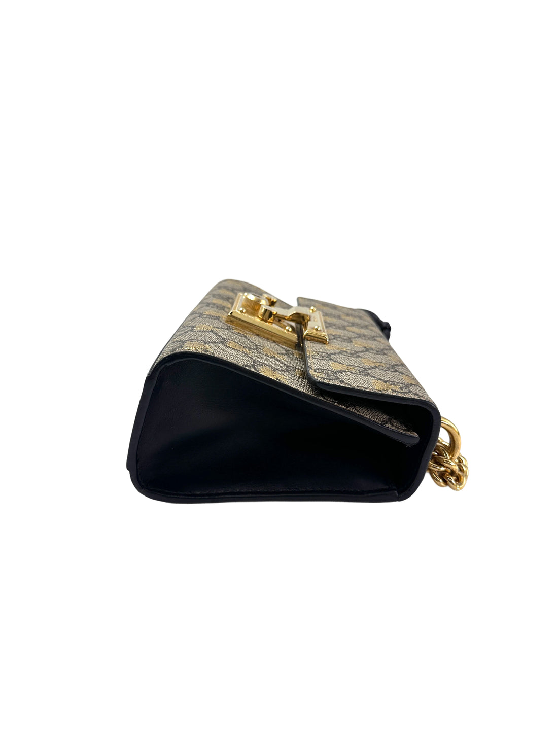 Gucci Padlock Bee Star GG Canvas Leather Shoulder Bag GG980