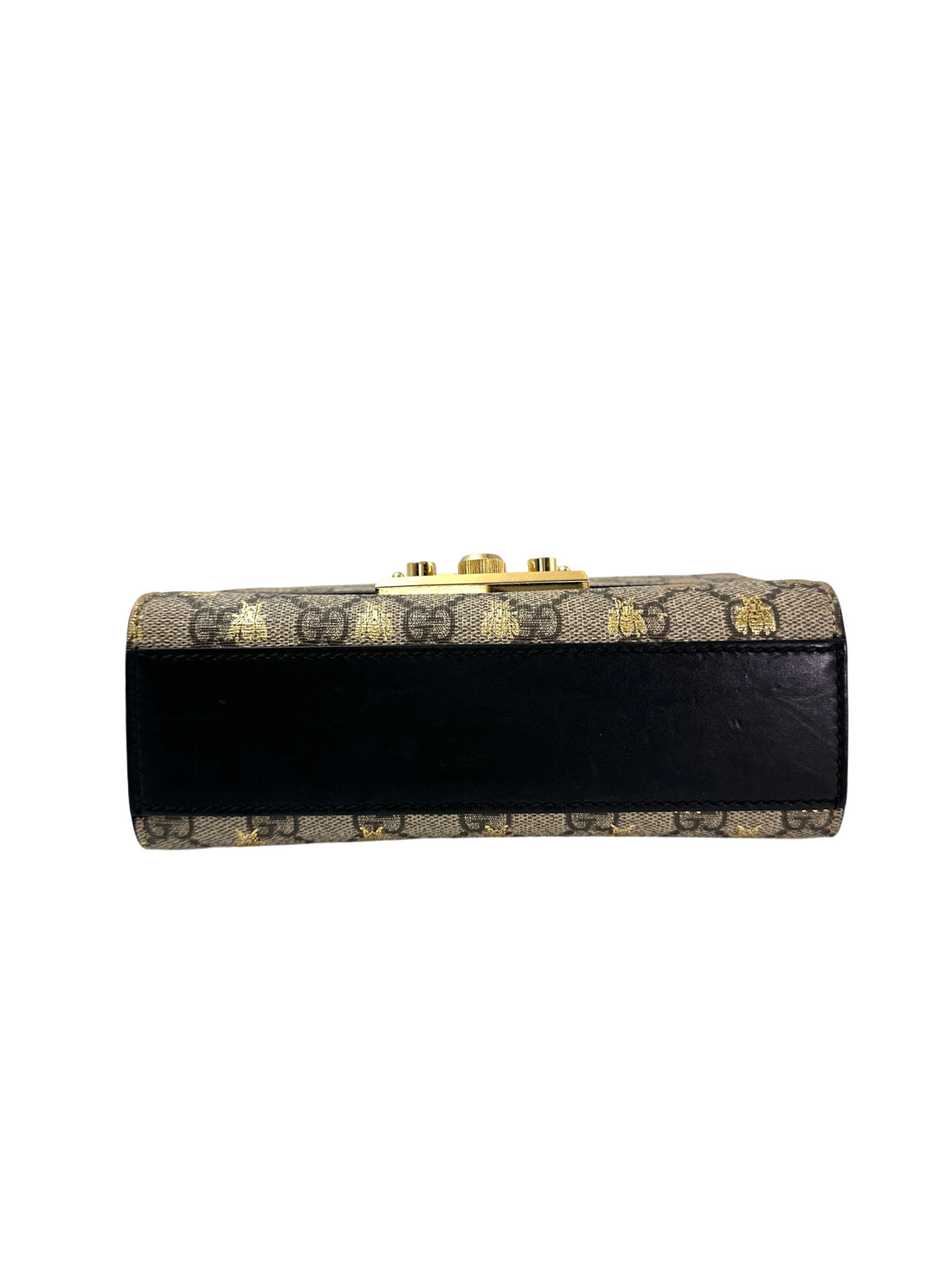 Gucci Padlock Bee Star GG Canvas Leather Shoulder Bag GG980