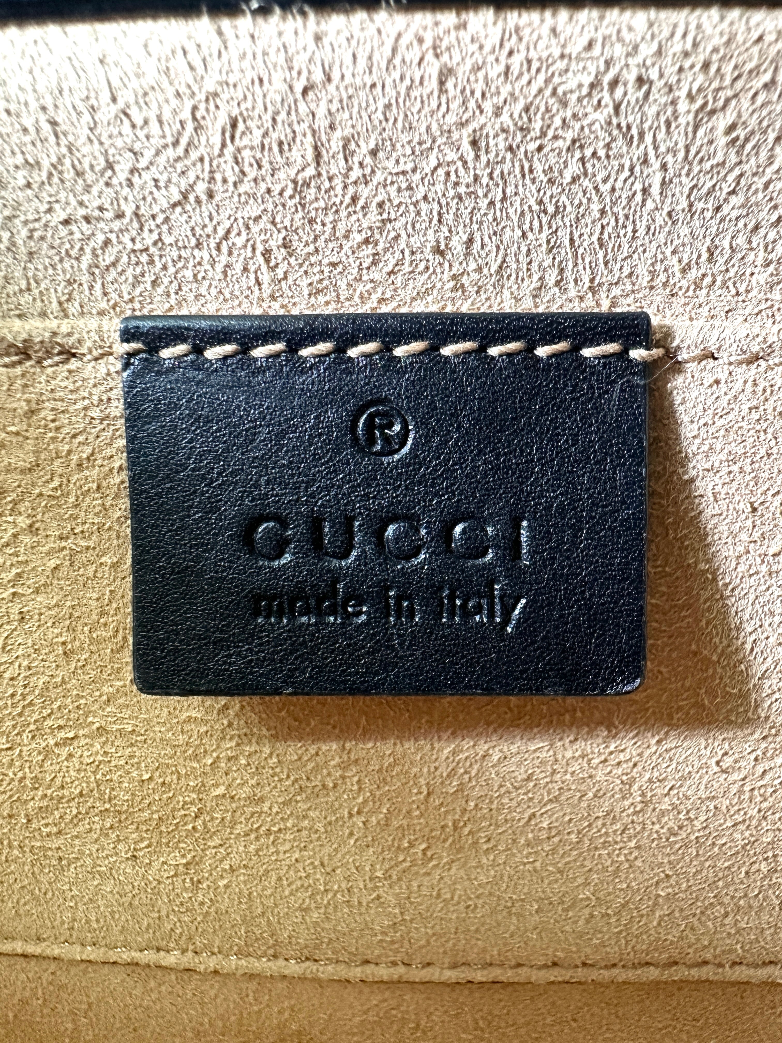 Gucci Padlock Bee Star GG Canvas Leather Shoulder Bag GG980