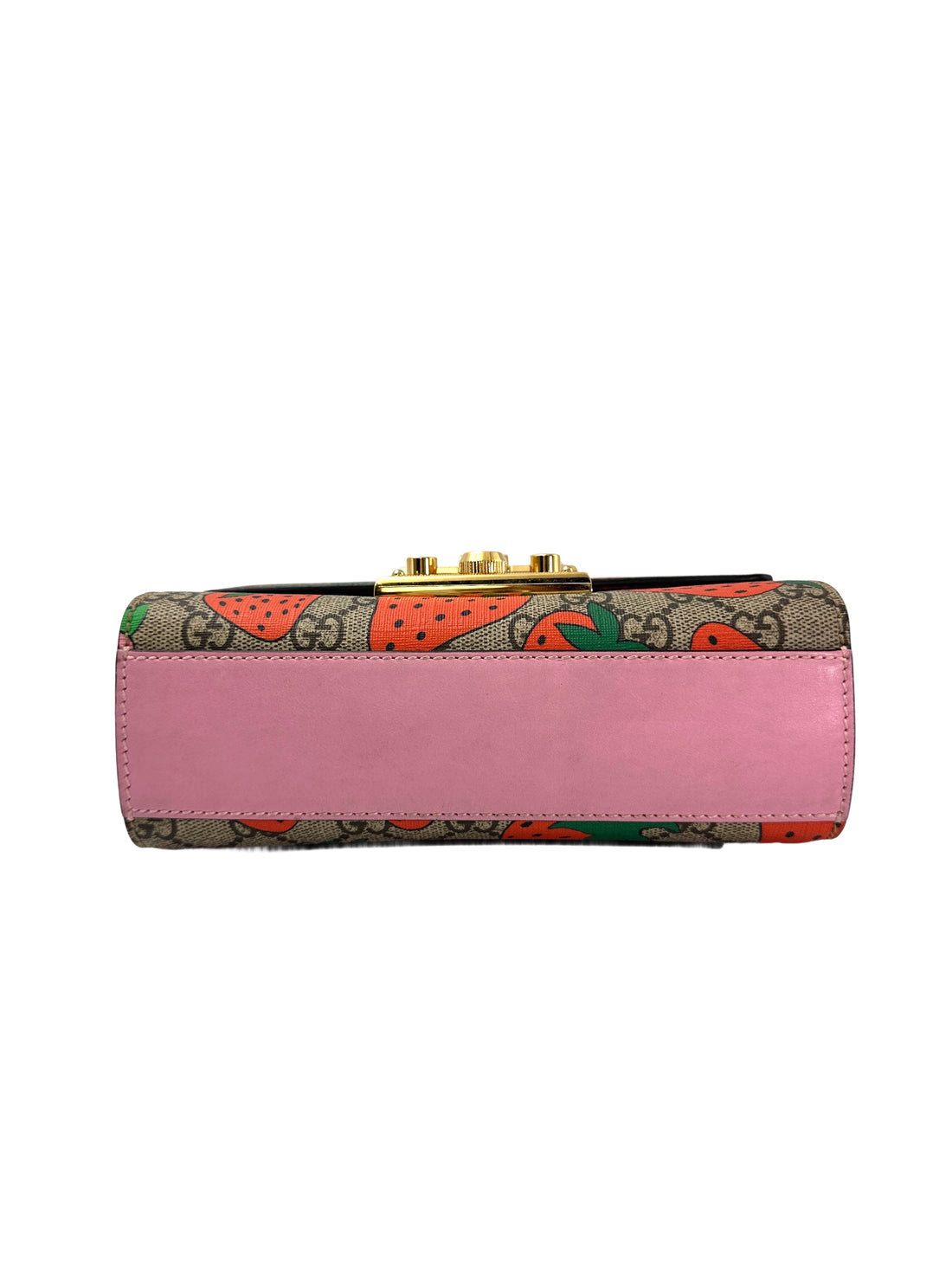Gucci Padlock GG Supreme Monogram Strawberry Shoulder Bag GG977