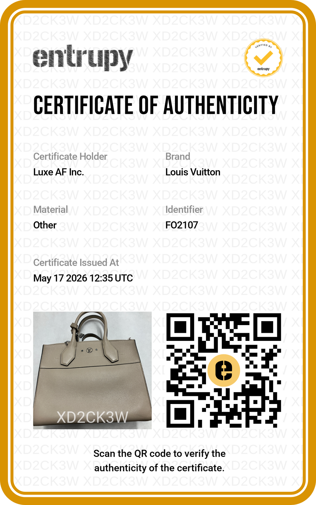 Louis Vuitton City Steamer Beige Grained Leather Handle Bag LV2731