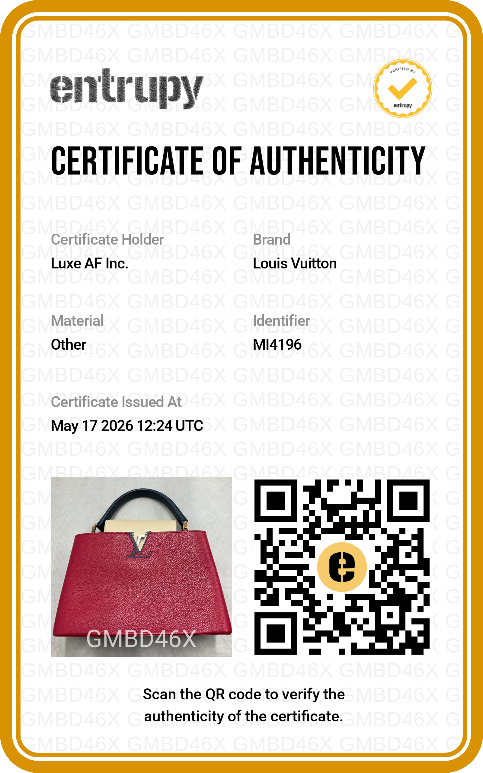 Louis Vuitton Capucines MM Red Leather Navy Handle Bag LV2727