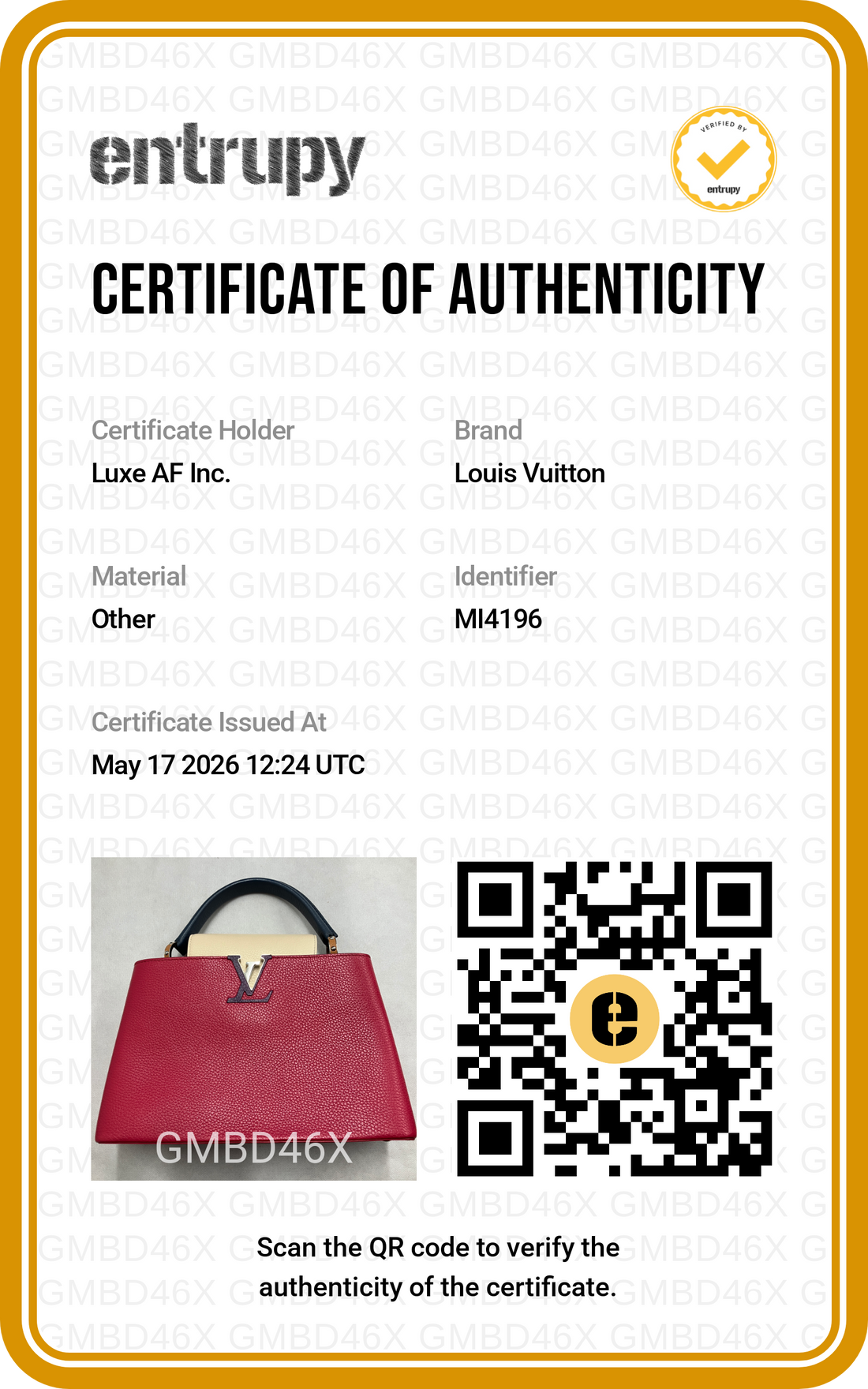 Louis Vuitton Capucines MM Red Leather Navy Handle Bag LV2727