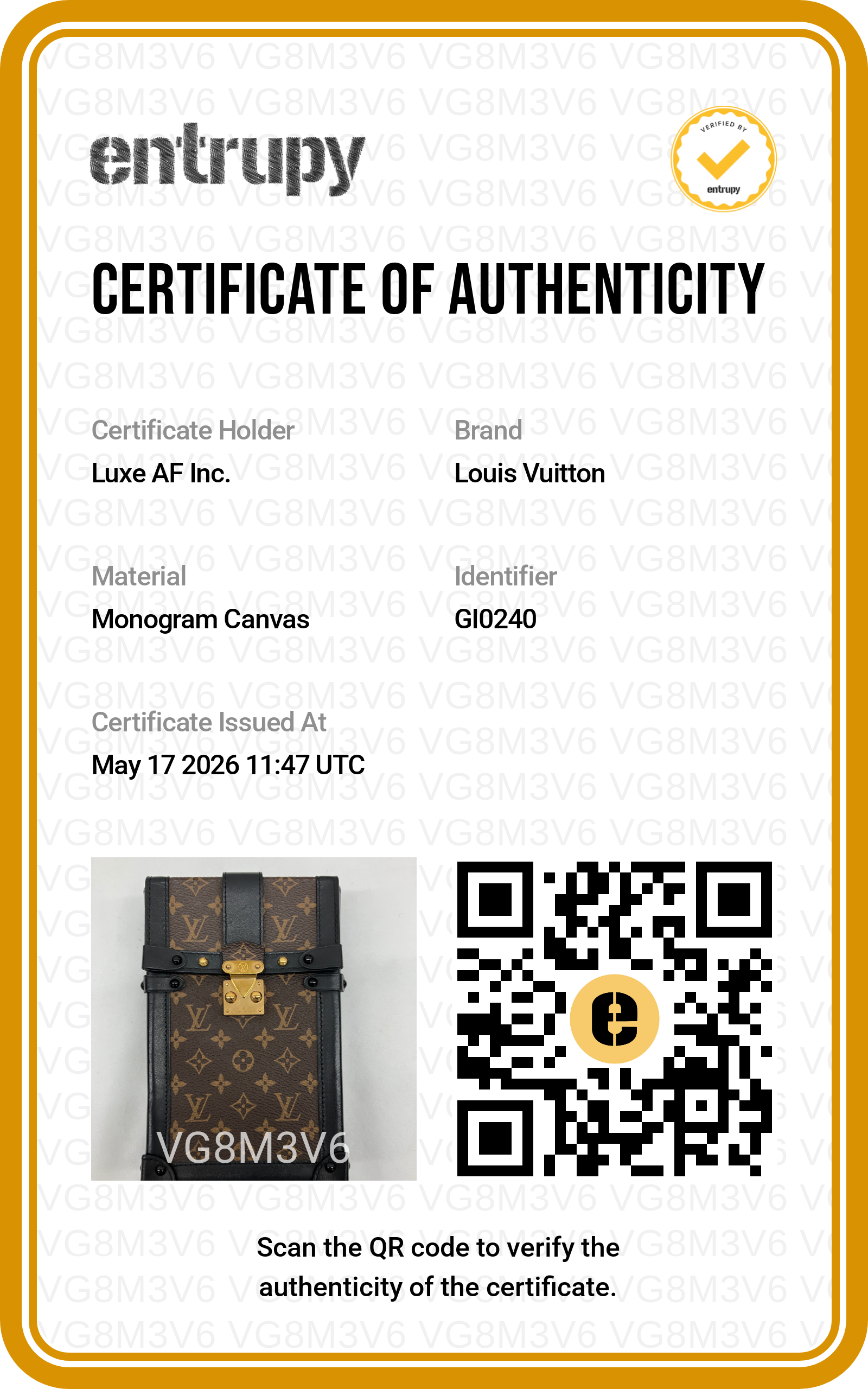 Louis Vuitton Trunk Vertical Monogram Canvas Shoulder Bag LV2728