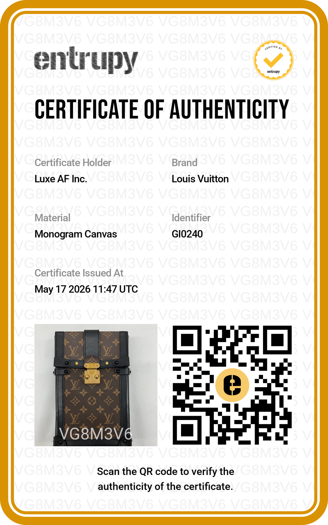 Louis Vuitton Trunk Vertical Monogram Canvas Shoulder Bag LV2728