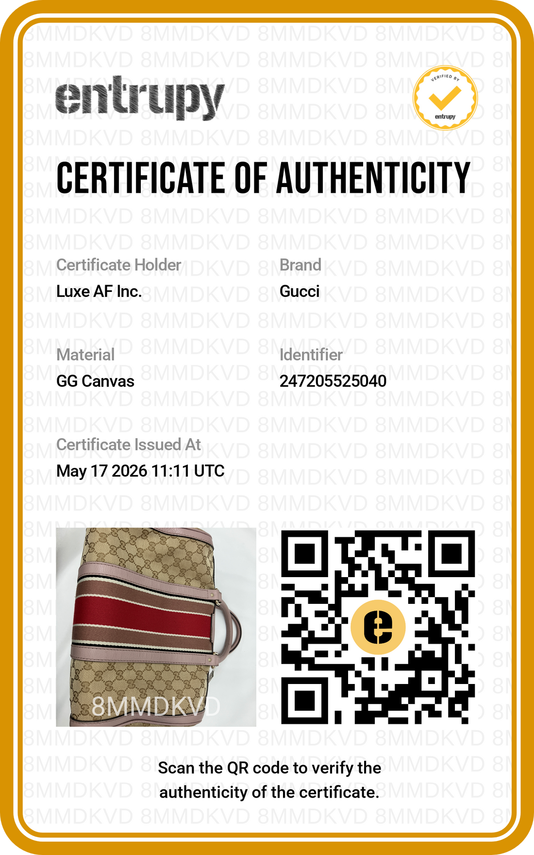Gucci GG Canvas Boston Bag With Pink Stripe GG986