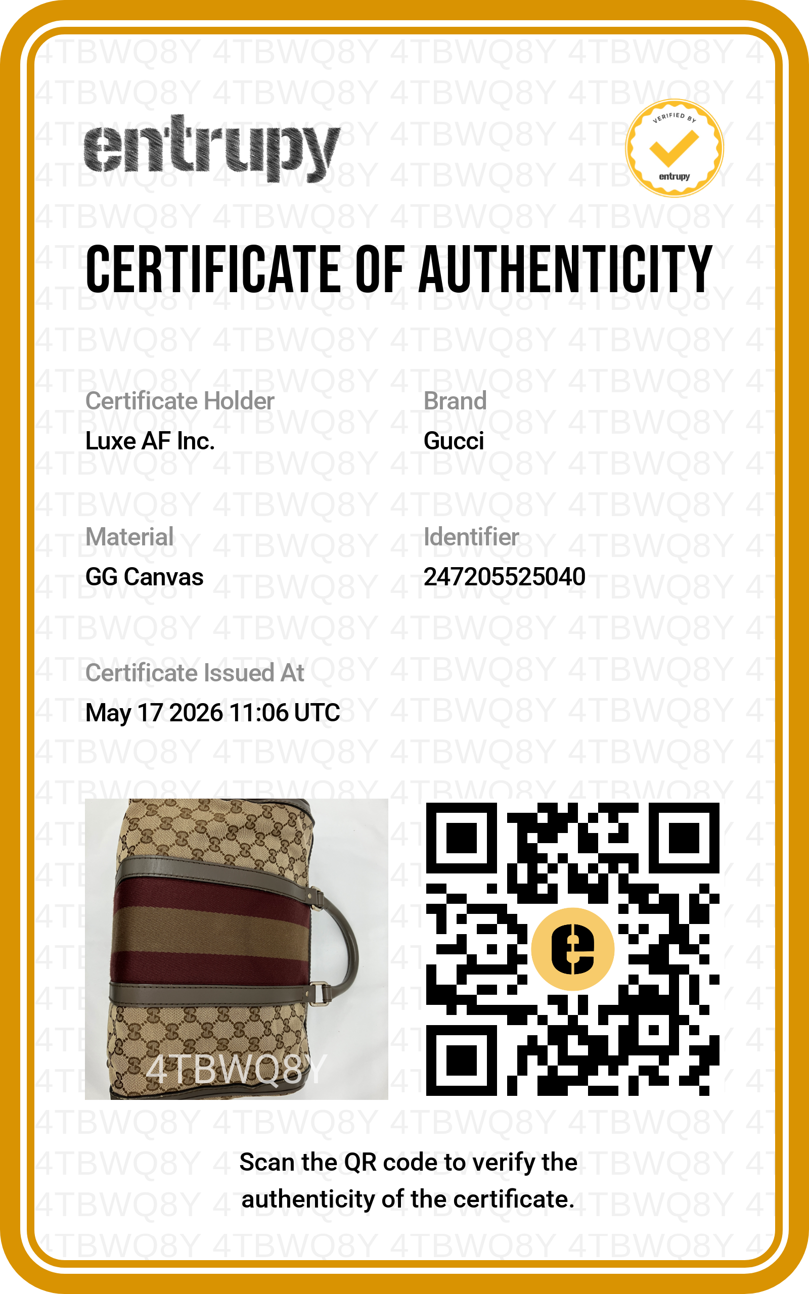Gucci GG Canvas Boston Bag With Brown Stripe GG1137