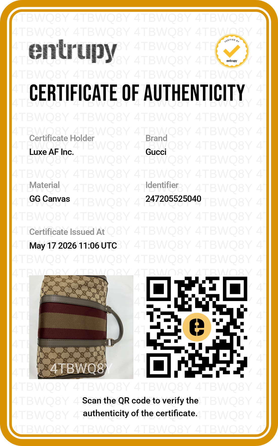 Gucci GG Canvas Boston Bag With Brown Stripe GG1137