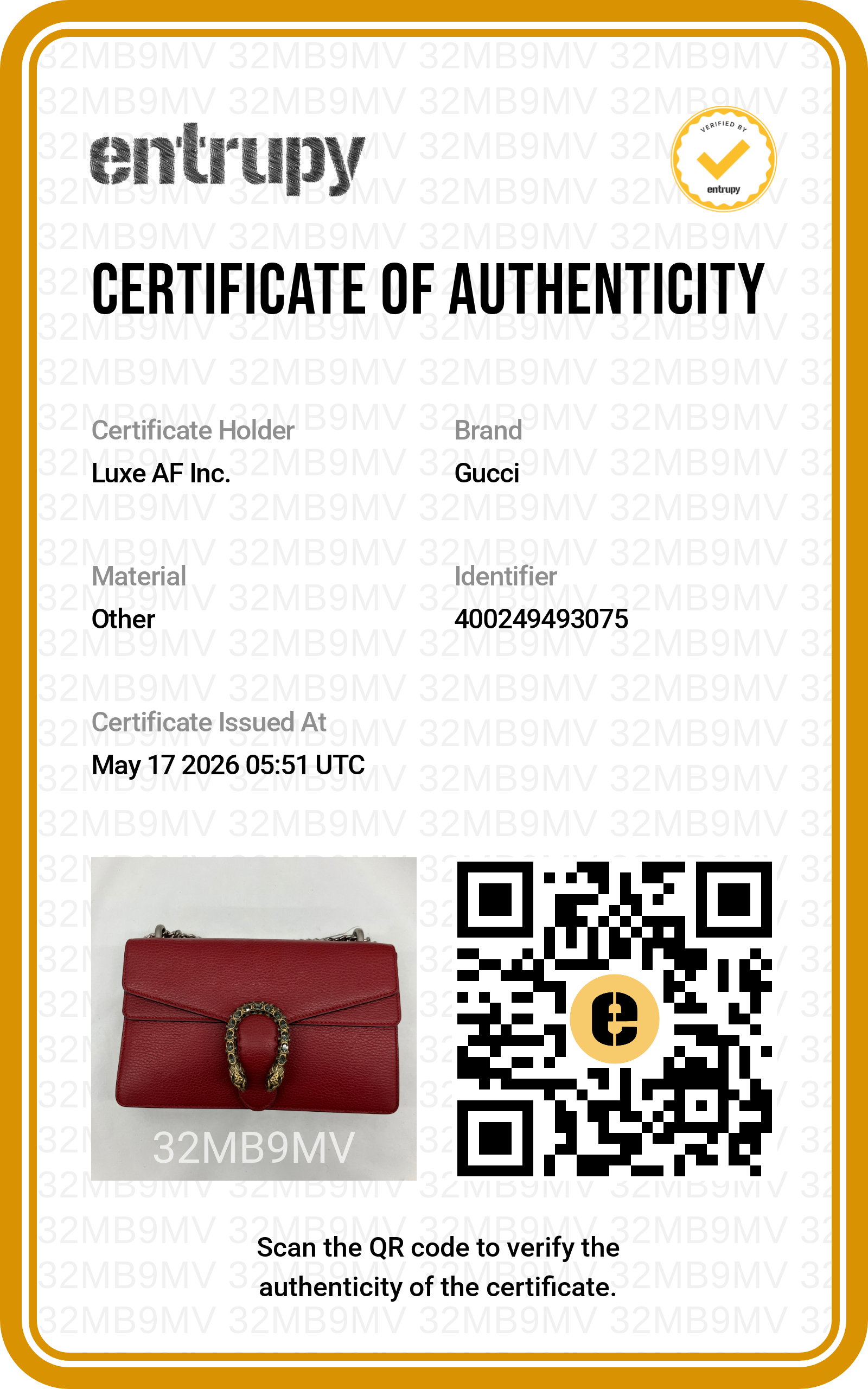 Gucci Dionysus Red Leather Medium Size Shoulder Bag GG976
