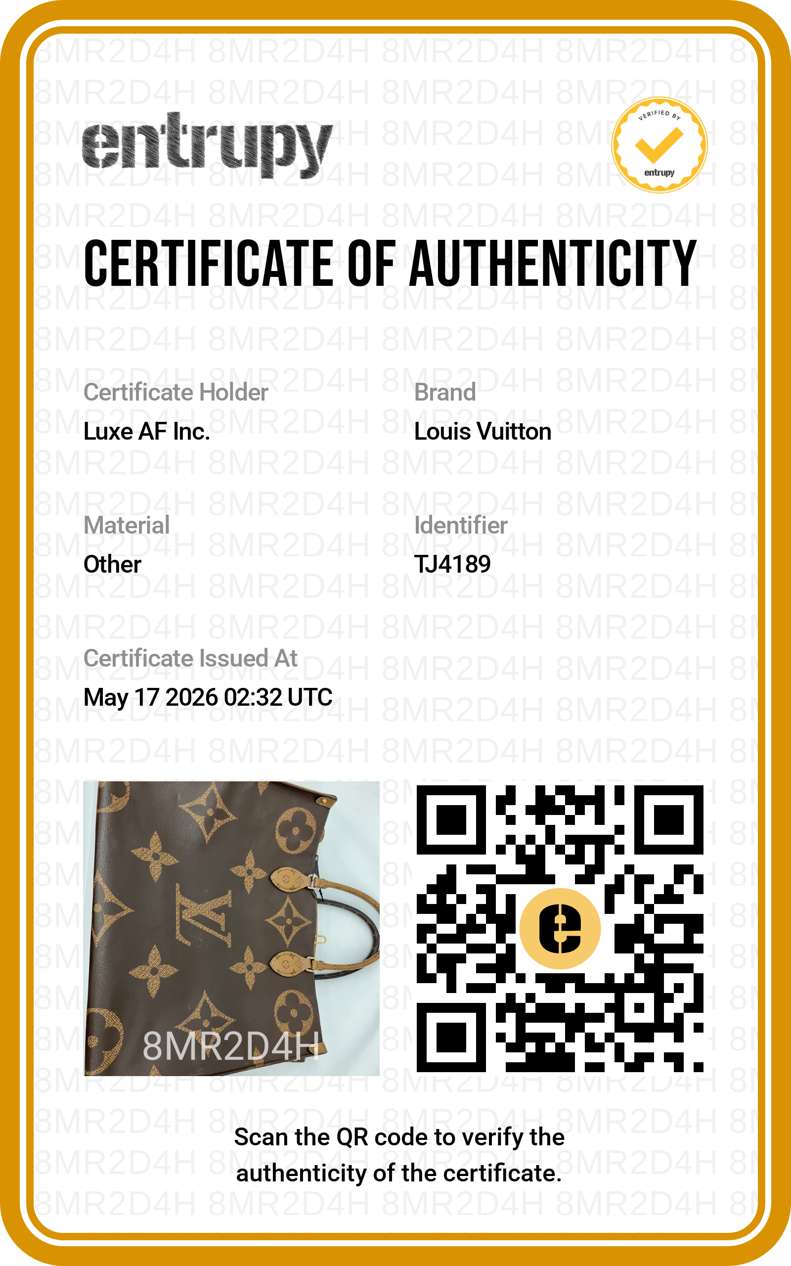 Louis Vuitton Onthego GM Monogram Canvas Handle Bag LV2774