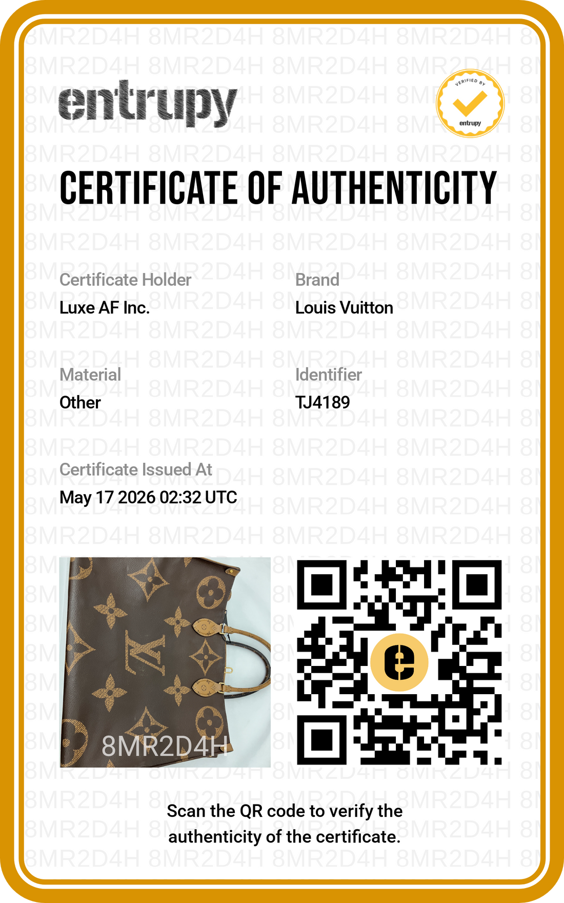 Louis Vuitton Onthego GM Monogram Canvas Handle Bag LV2774
