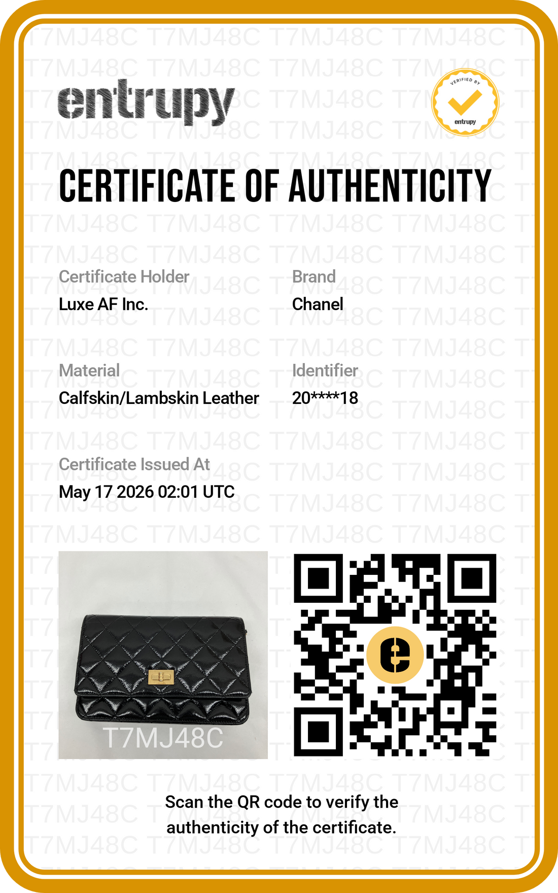 Chanel 2.55 Reissue Black Quilted Calfskin Wallet On Chain(20***18) CC1953