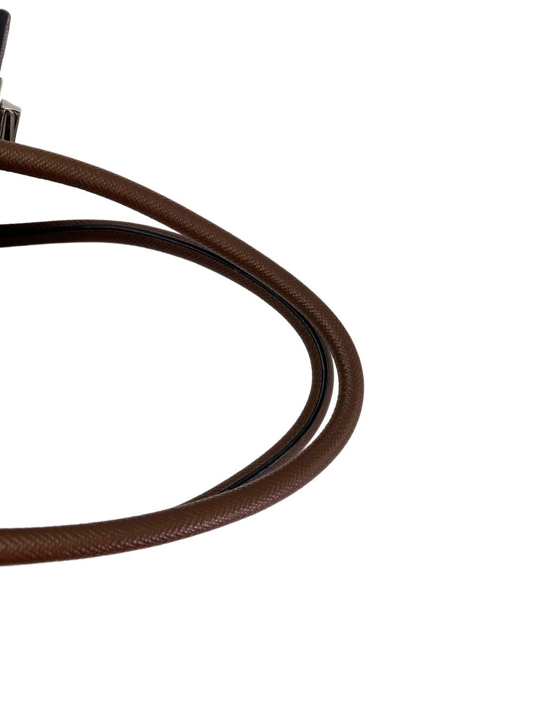 Prada Double Brown Saffiano Cuir Leather Handle Bag PR336