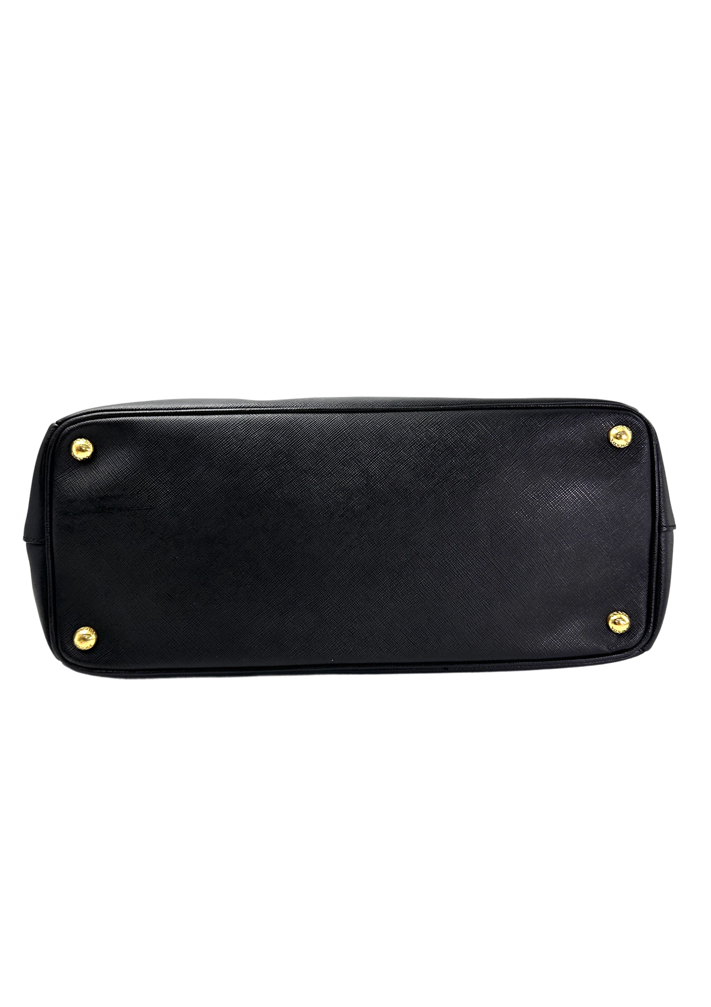 Prada Galleria Black Saffiano Leather Large Size Handle Bag PR334