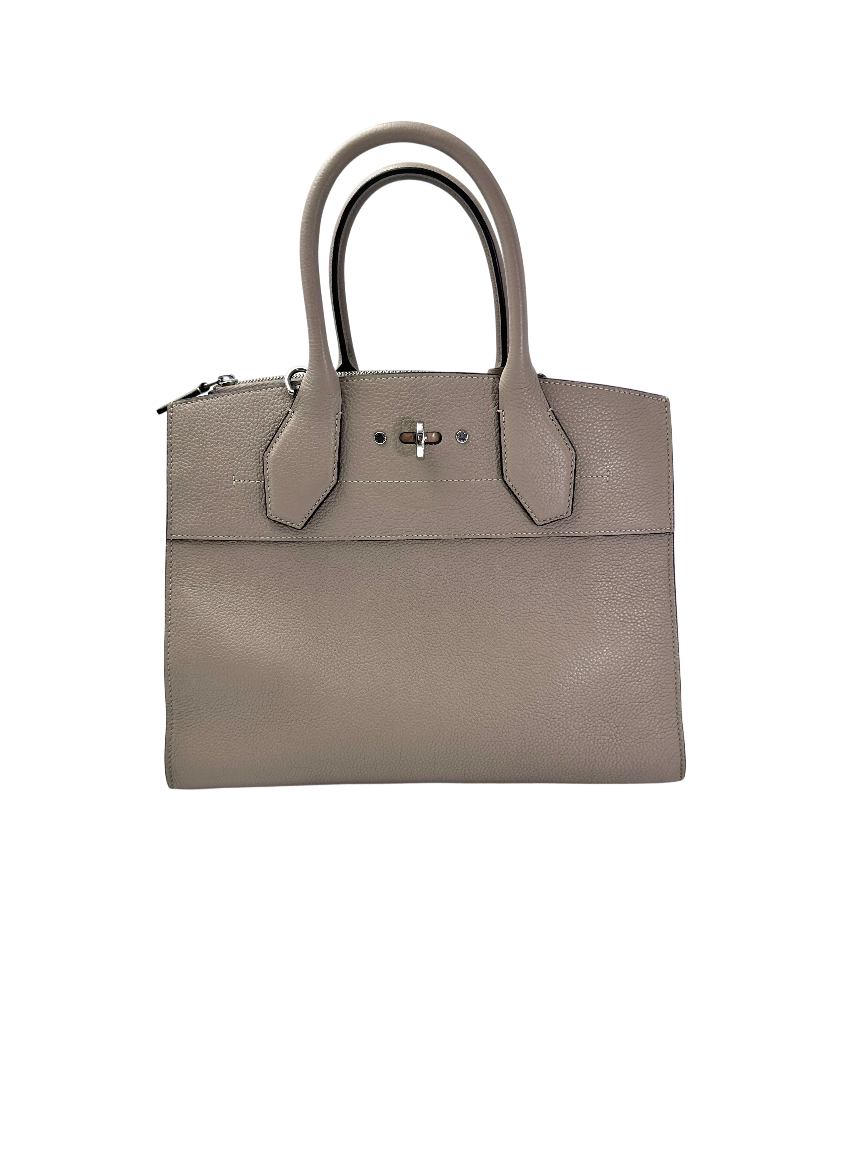 Louis Vuitton City Steamer Beige Grained Leather Handle Bag LV2731