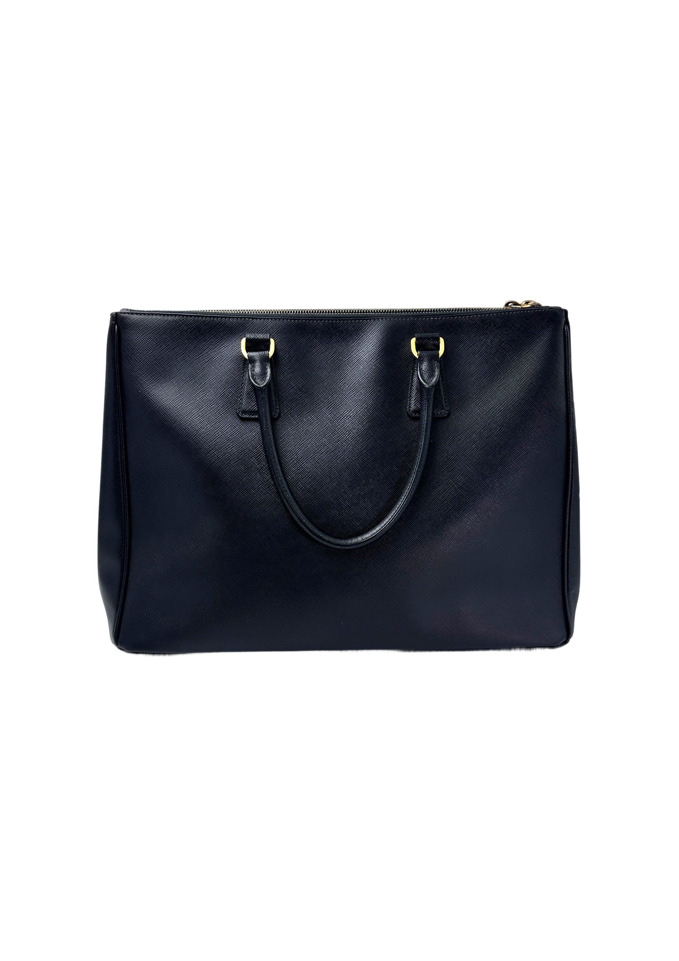 Prada Galleria Black Saffiano Leather Handle Bag PR332