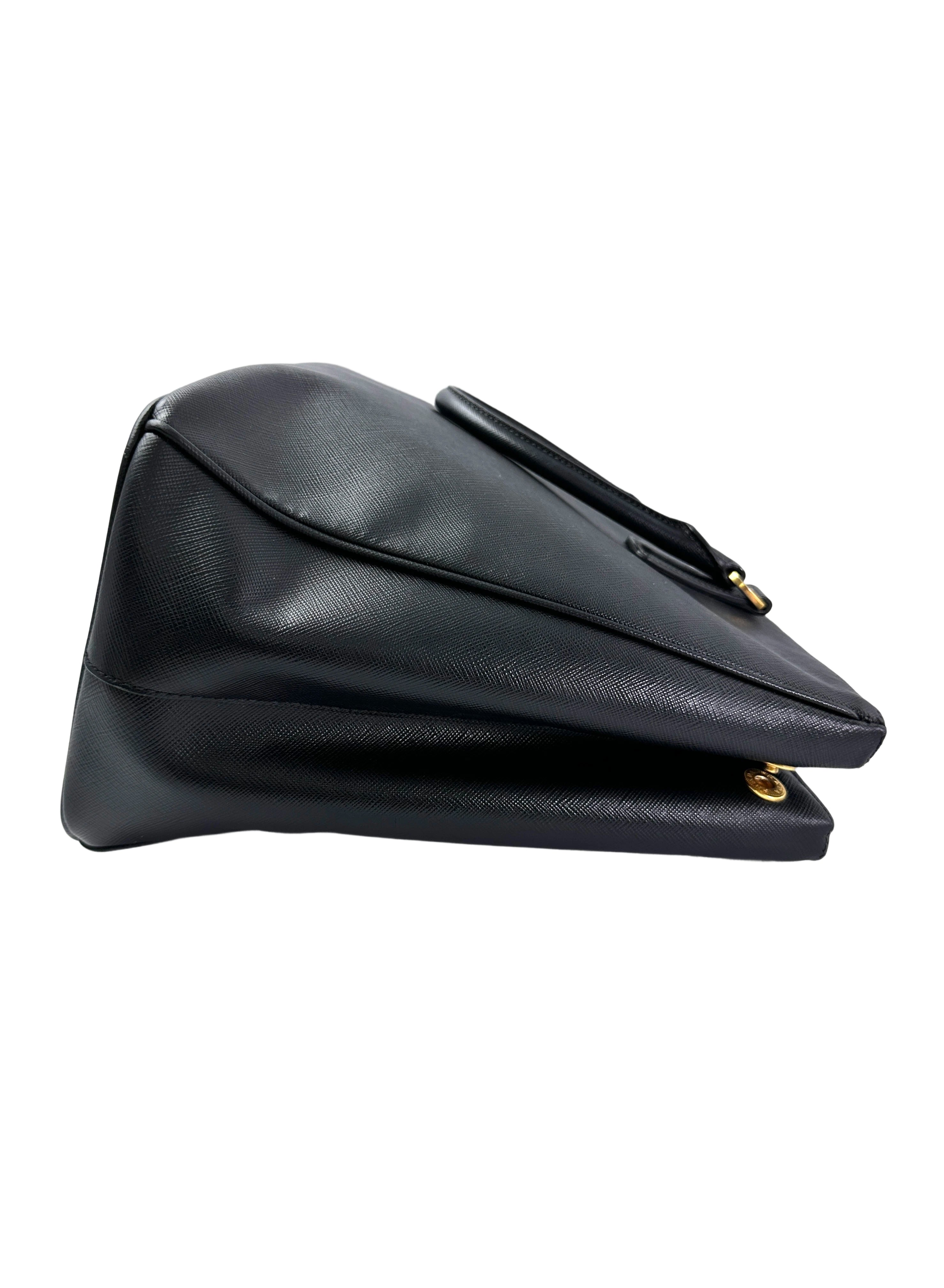 Prada Galleria Black Saffiano Leather Handle Bag PR332