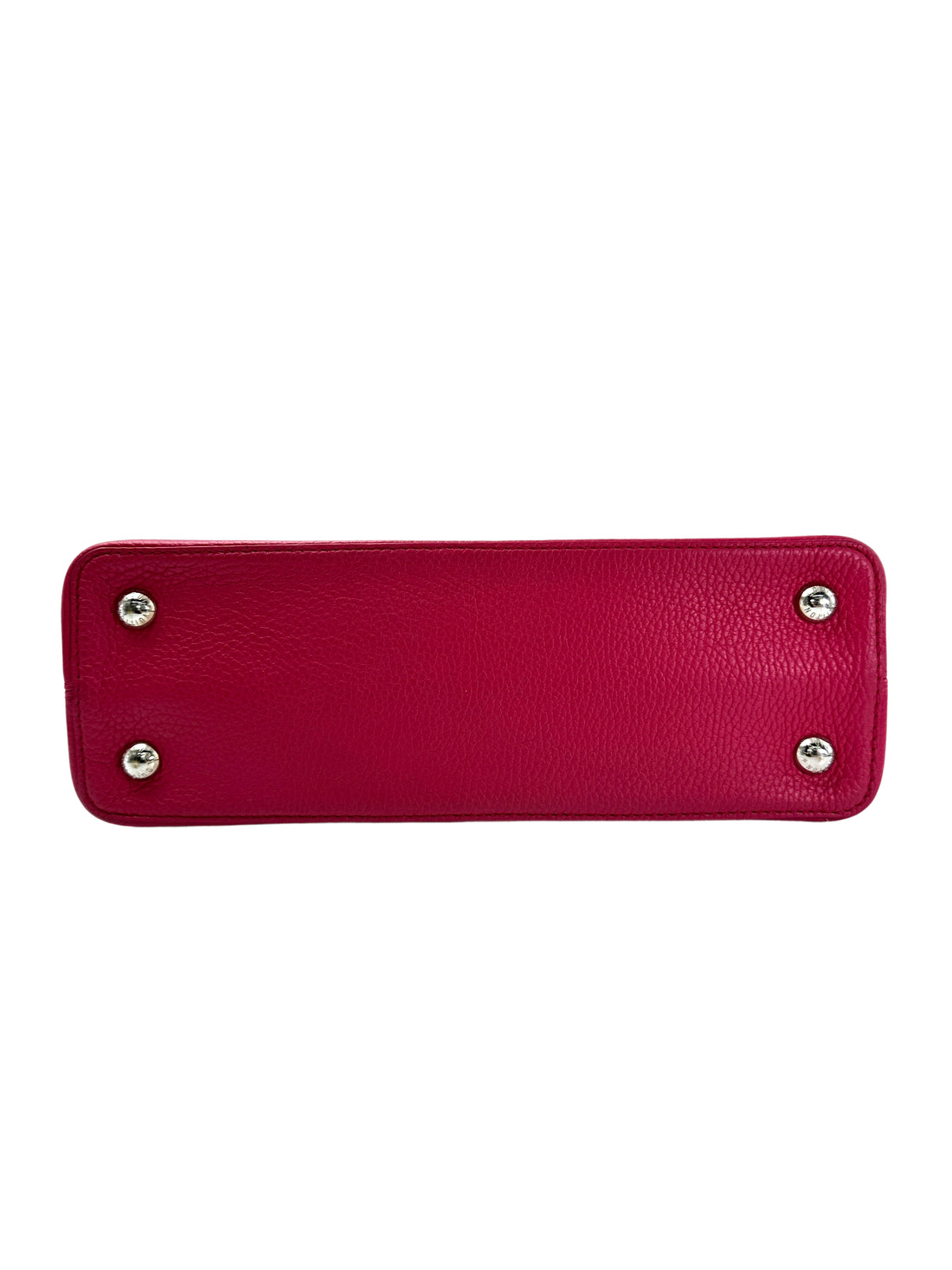 Louis Vuitton Capucines MM Red Leather Navy Handle Bag LV2727