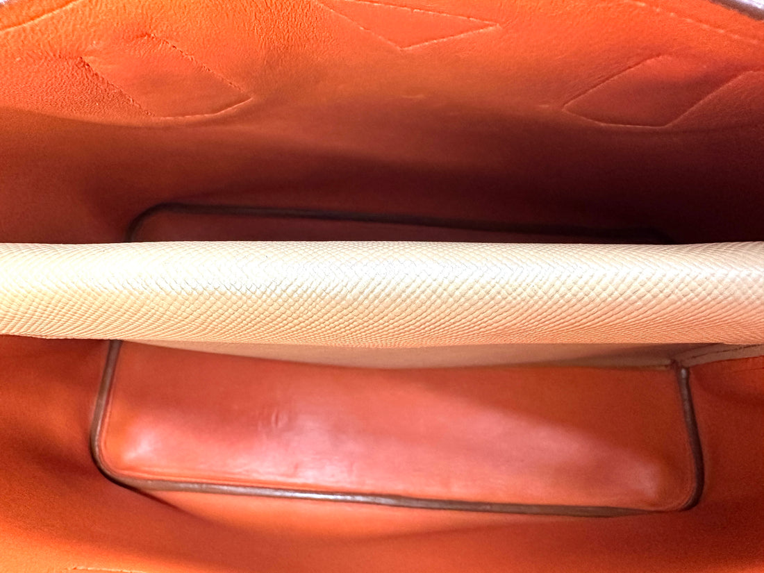 Prada Double Beige Saffiano Cuir Leather Handle Bag PR335