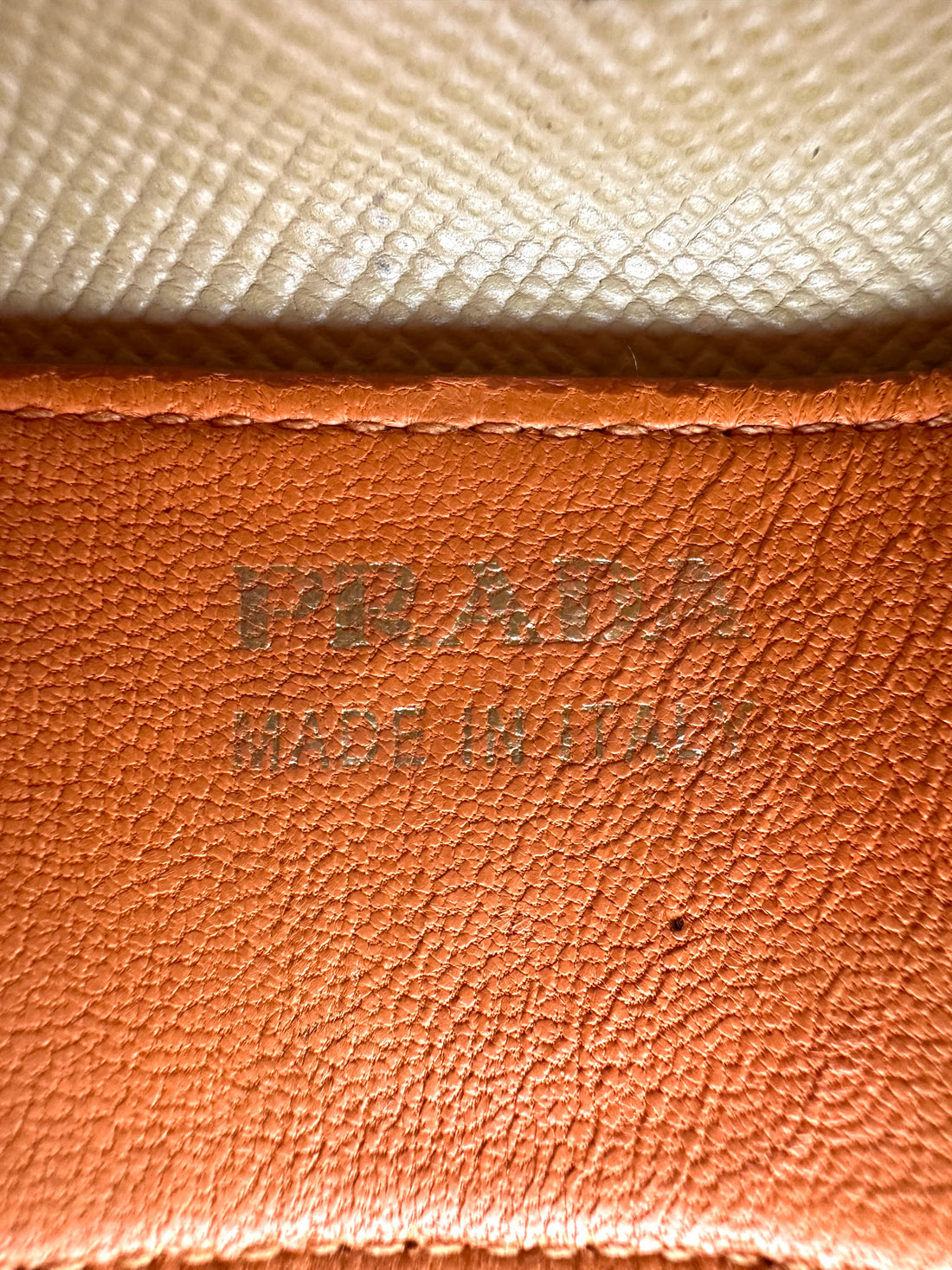 Prada Double Beige Saffiano Cuir Leather Handle Bag PR335