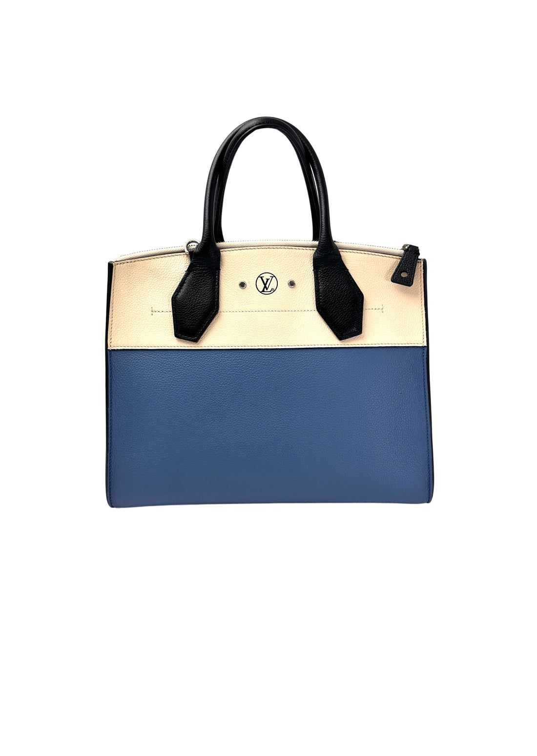 Louis Vuitton City Steamer White/Blue Grained Leather Handle Bag LV2730