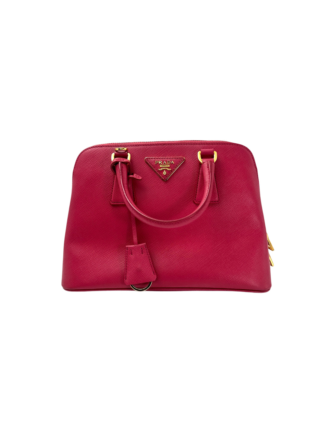 Prada Promenade Pink Saffiano Leather Small Size Handle Bag PR328