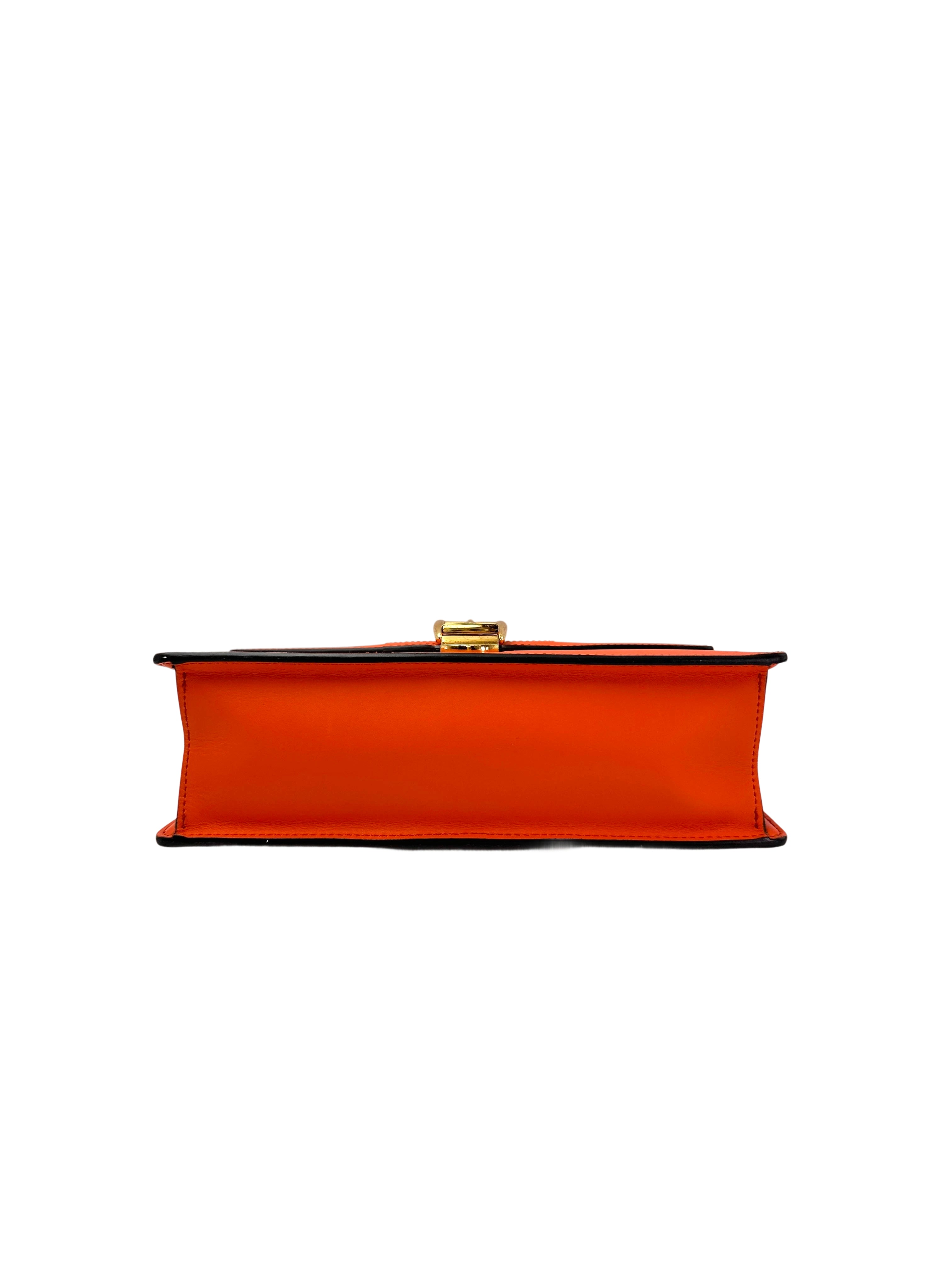 Gucci Sylvie Orange Leather Medium Size Shoulder Bag GG984