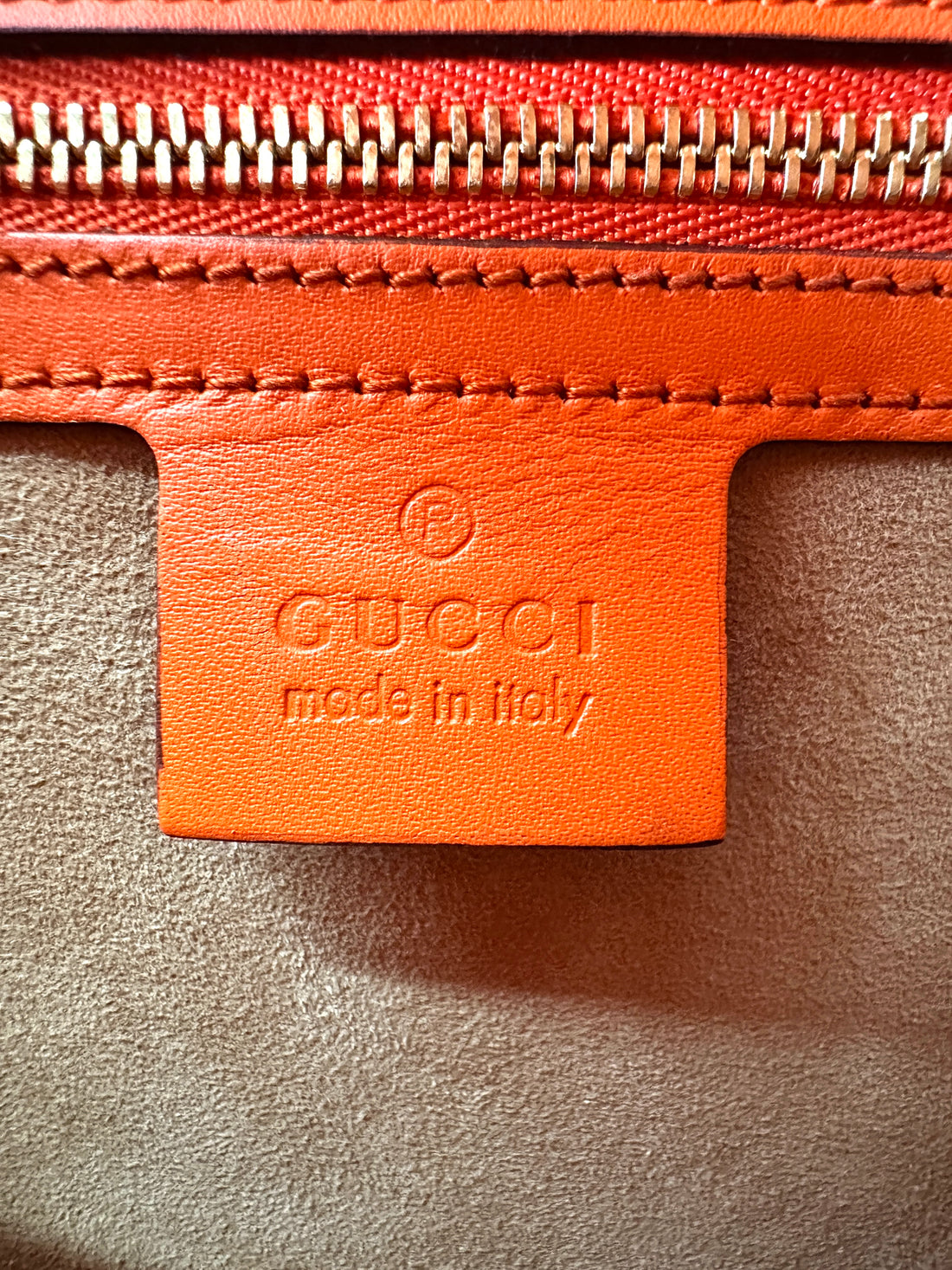 Gucci Sylvie Orange Leather Medium Size Shoulder Bag GG984