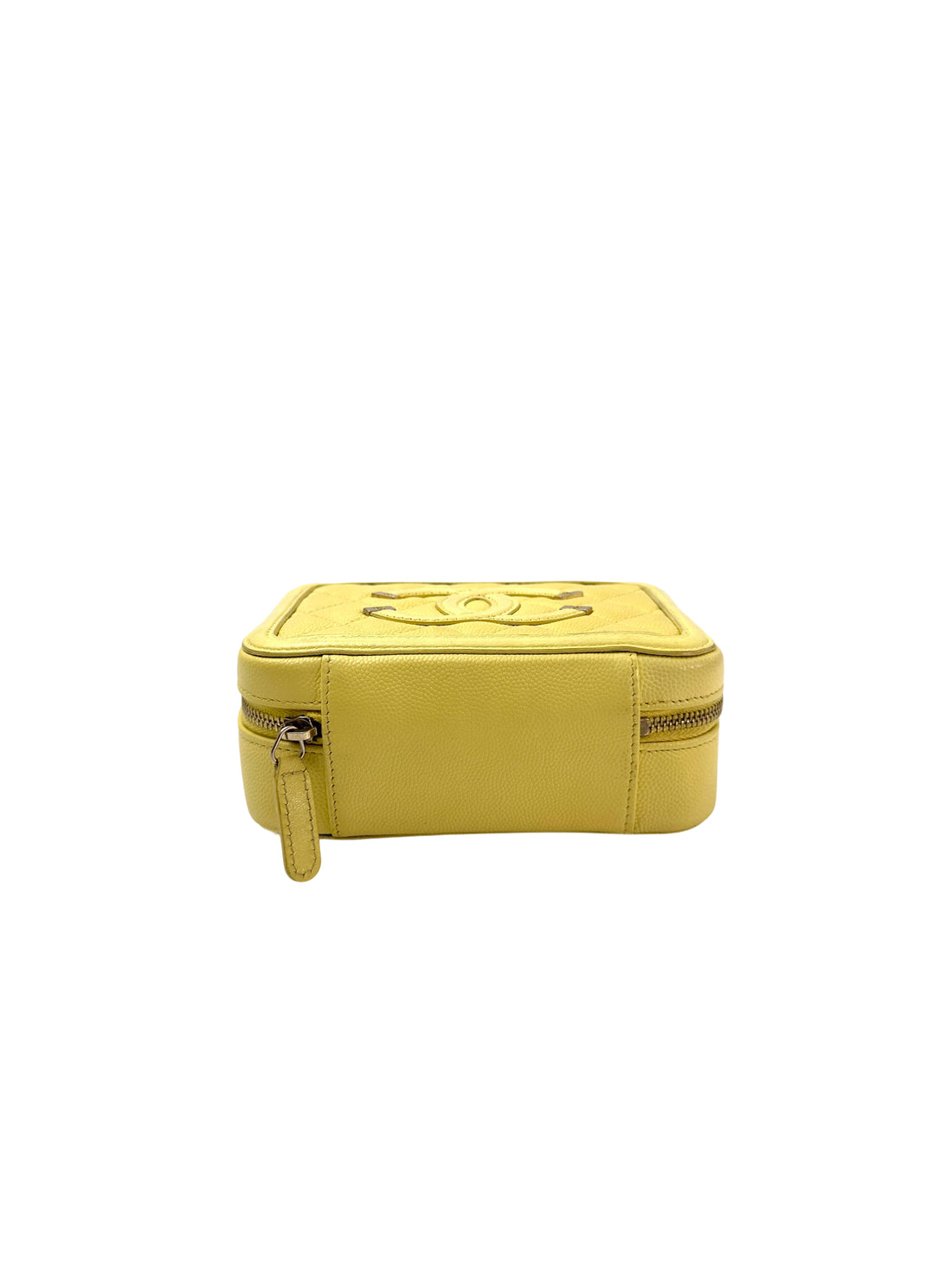 Chanel CC Filigree Yellow Quilted Leather Small Size Vanity Case(25***33) CC1954