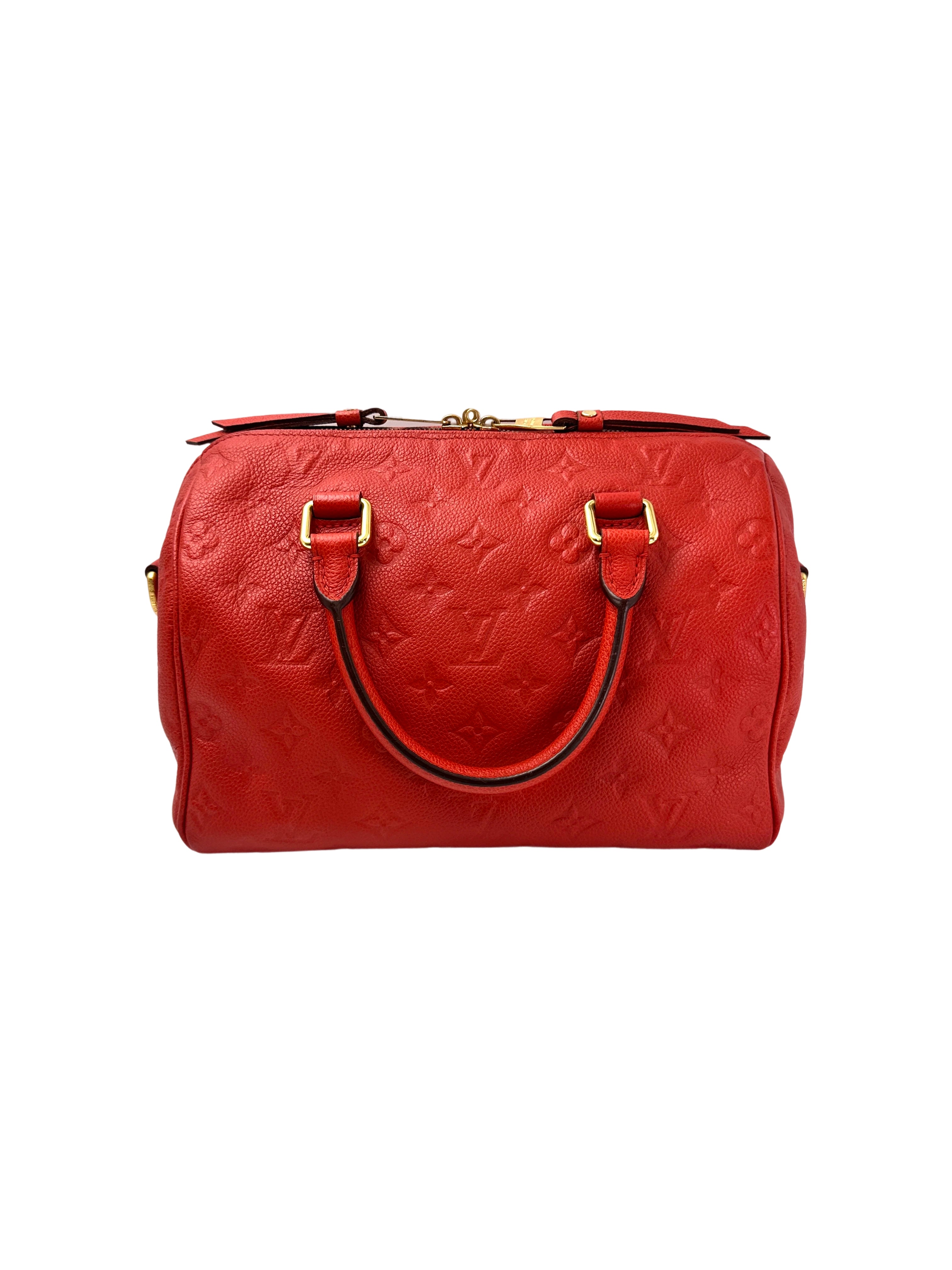Louis Vuitton Speedy25 Red Monogram Empreinte Leather Handle Bag LV2729