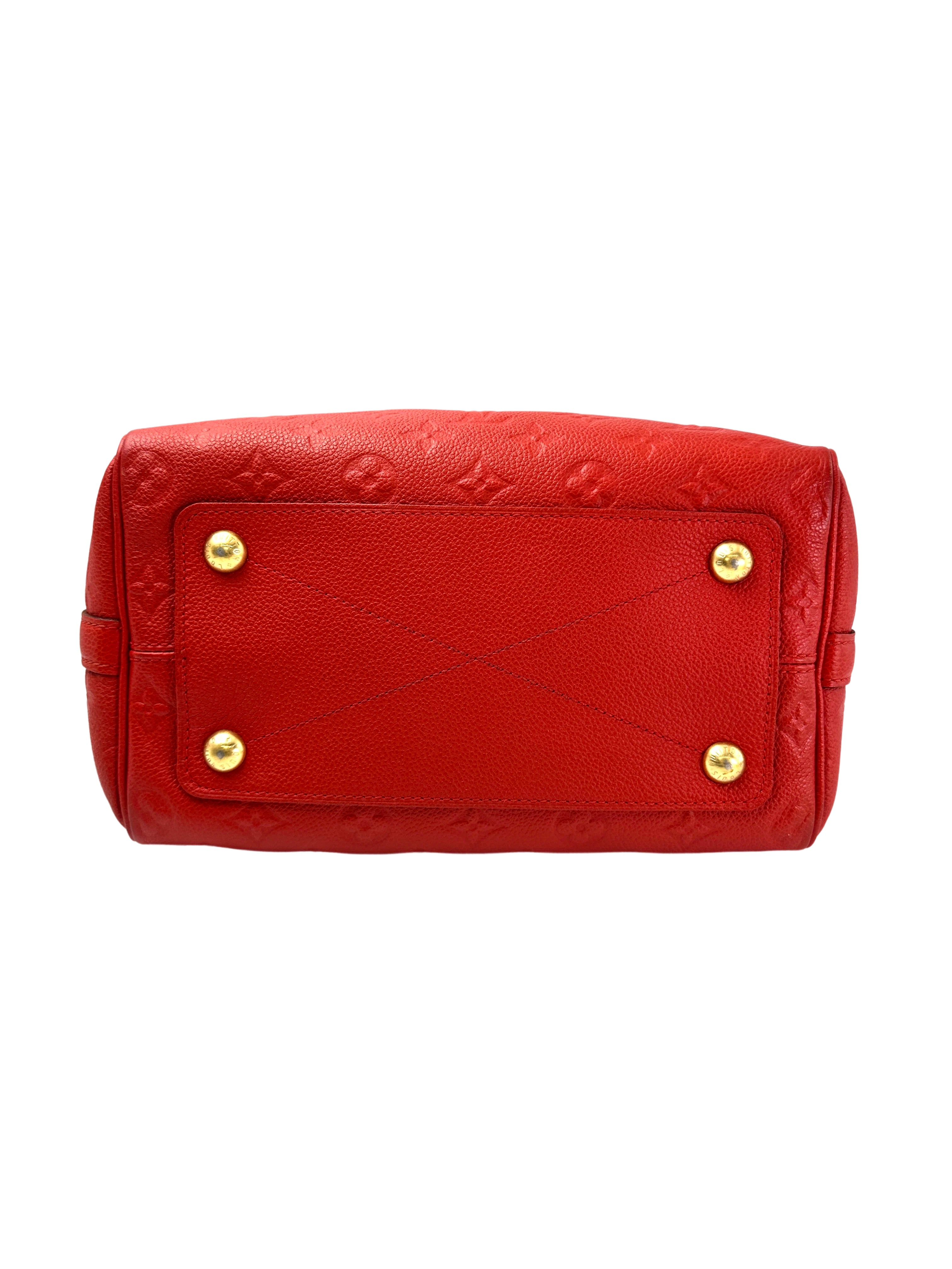 Louis Vuitton Speedy25 Red Monogram Empreinte Leather Handle Bag LV2729
