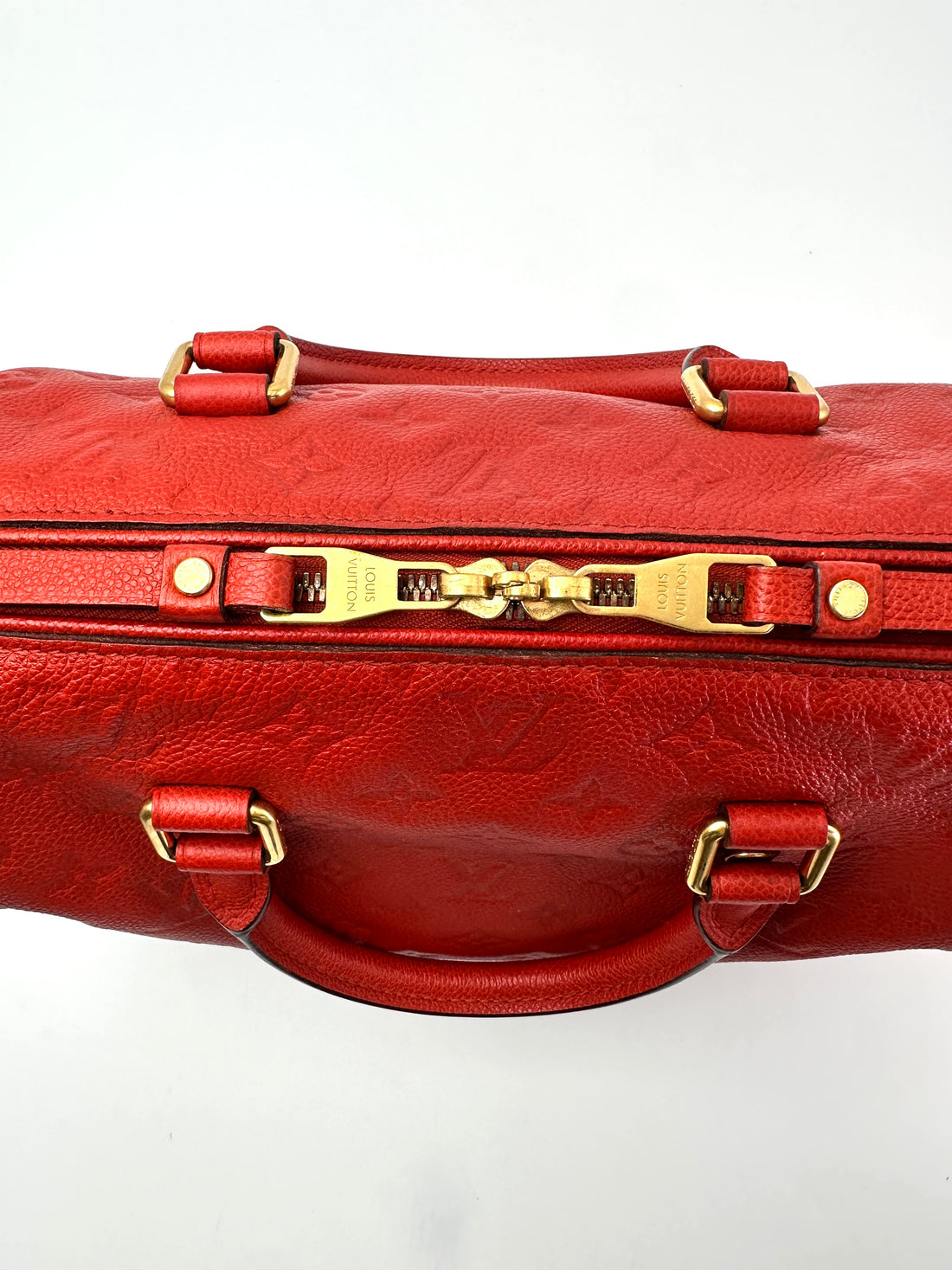 Louis Vuitton Speedy25 Red Monogram Empreinte Leather Handle Bag LV2729