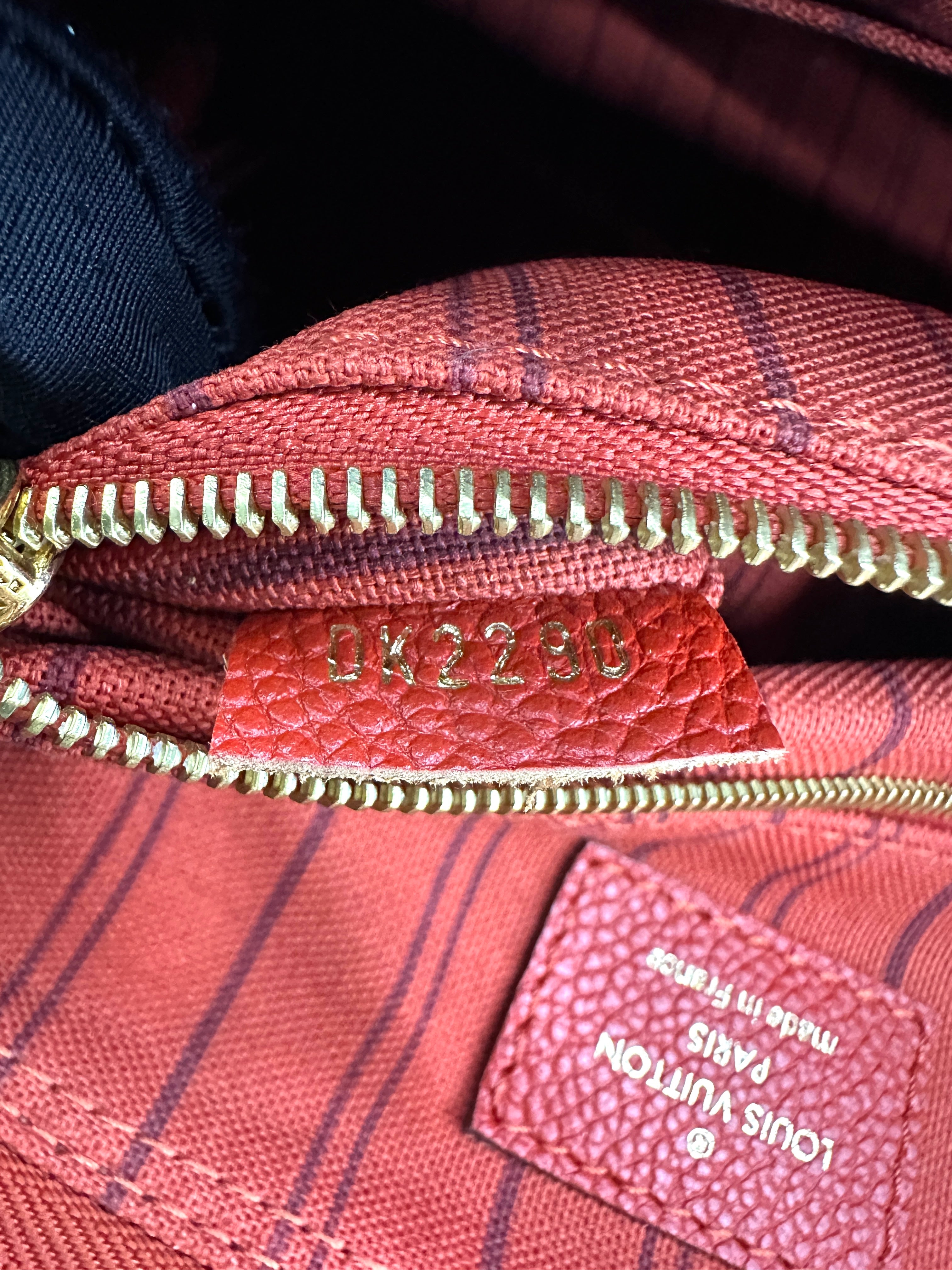 Louis Vuitton Speedy25 Red Monogram Empreinte Leather Handle Bag LV2729