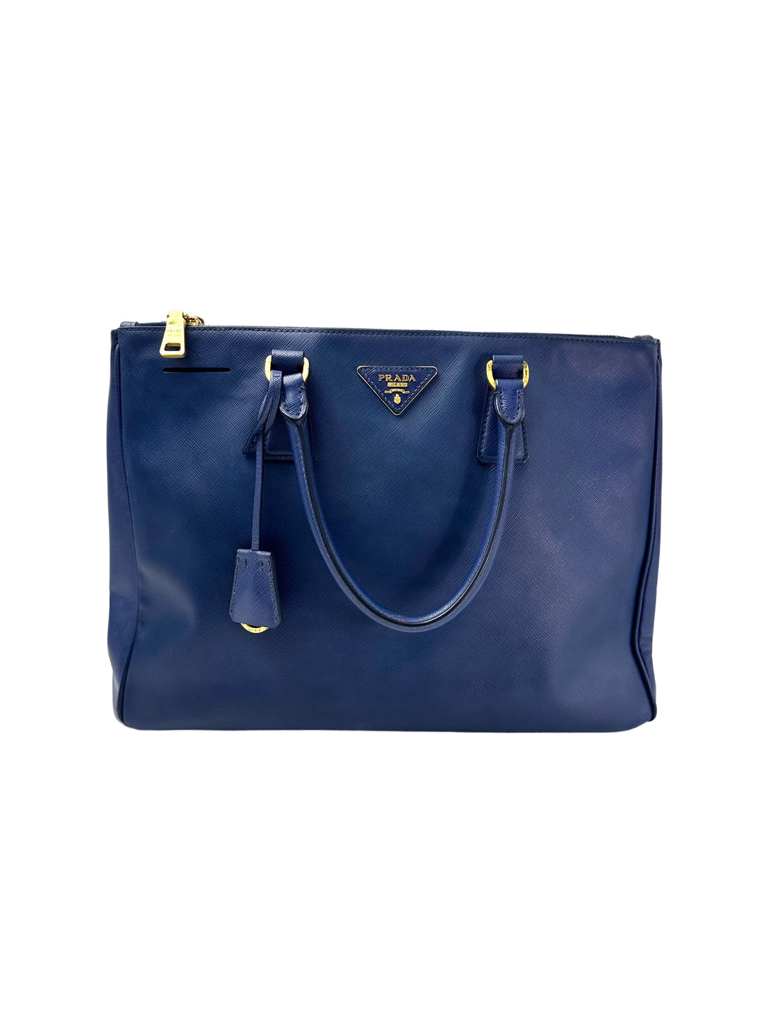 Prada Galleria Blue Saffiano Leather Handle Bag PR329