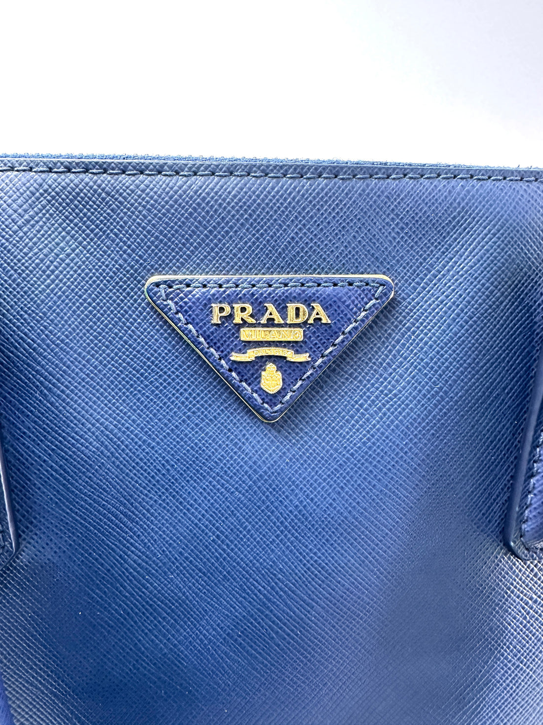 Prada Galleria Blue Saffiano Leather Handle Bag PR329