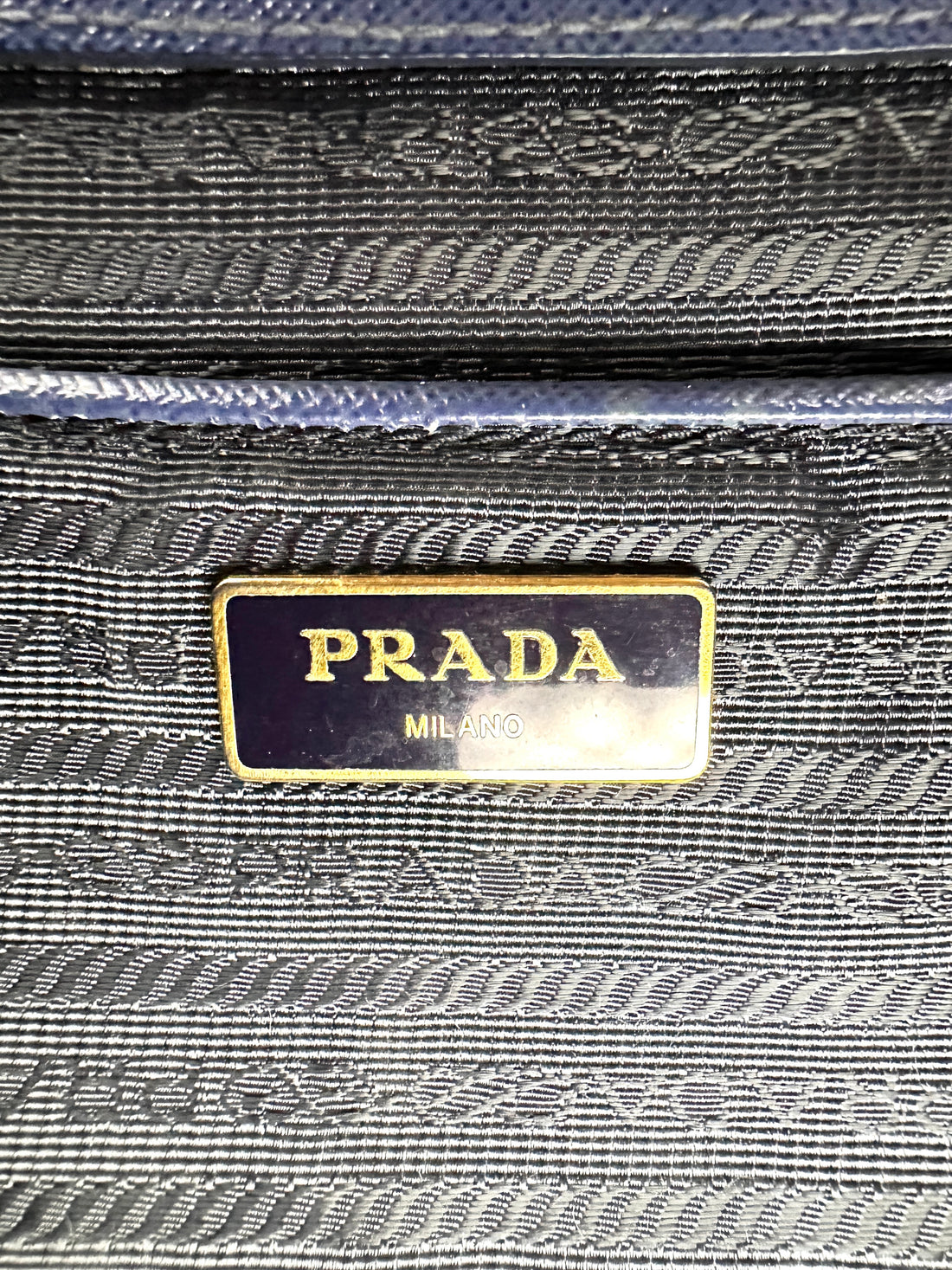 Prada Galleria Blue Saffiano Leather Handle Bag PR329