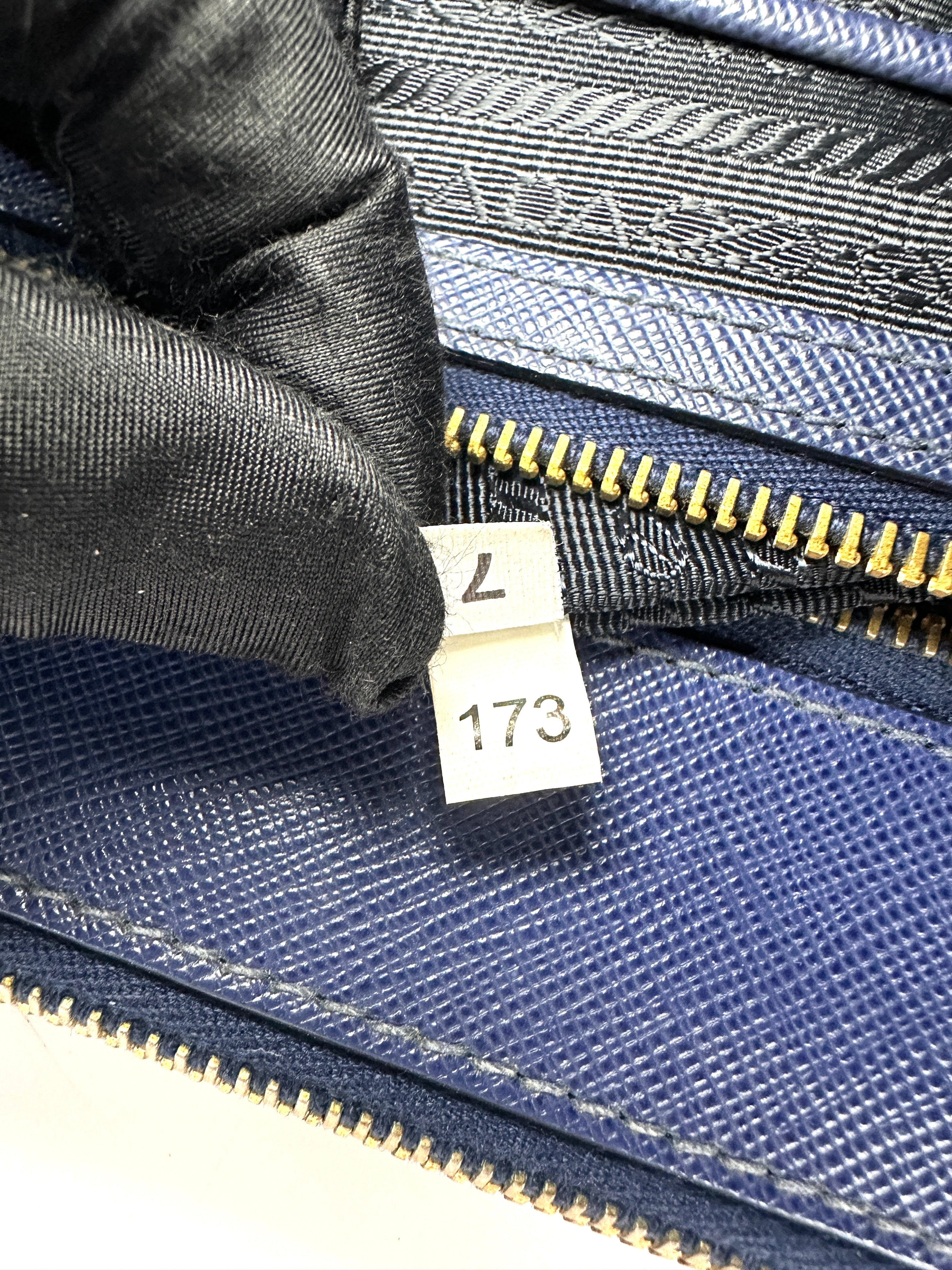Prada Galleria Blue Saffiano Leather Handle Bag PR329