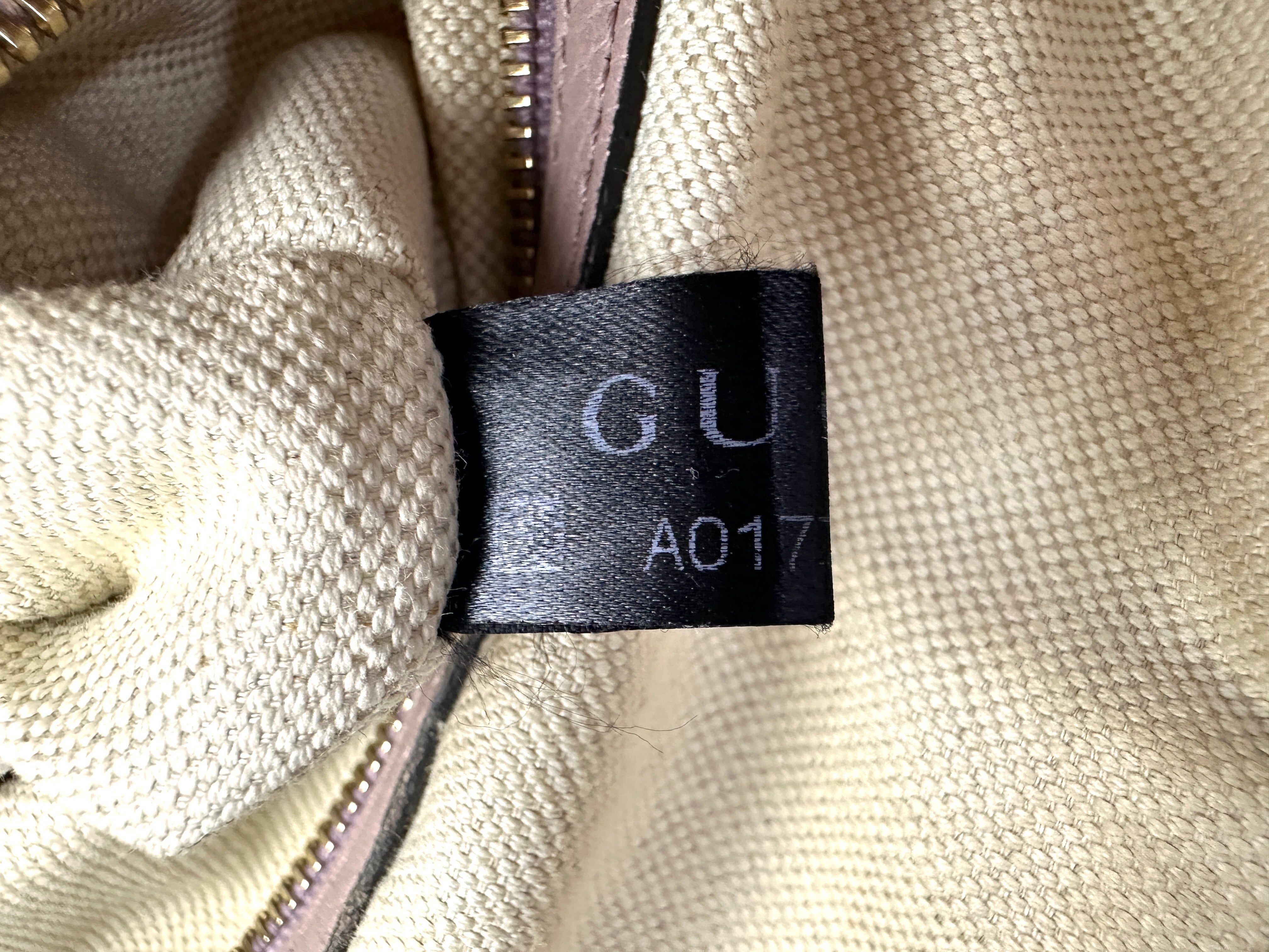 Gucci GG Canvas Boston Bag With Pink Stripe GG986